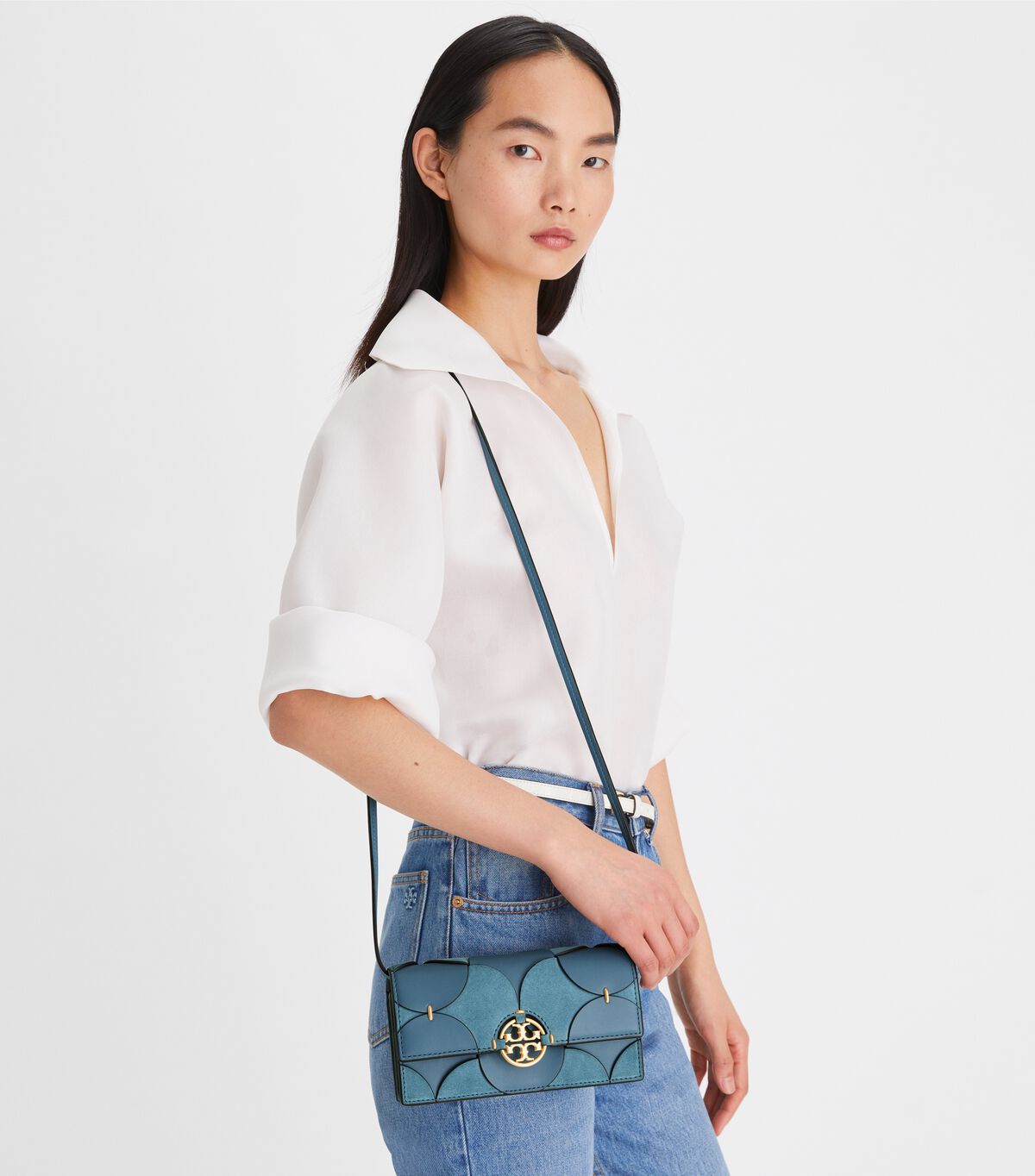 Carteras Tory Burch Miller Disc Die-cut Mujer Azules | OUTLETS-16037459