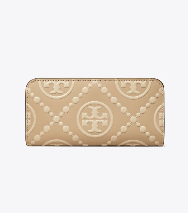 Carteras Tory Burch T Monogram Contrast Embossed Mujer Beige Creme | OUTLETS-78091259