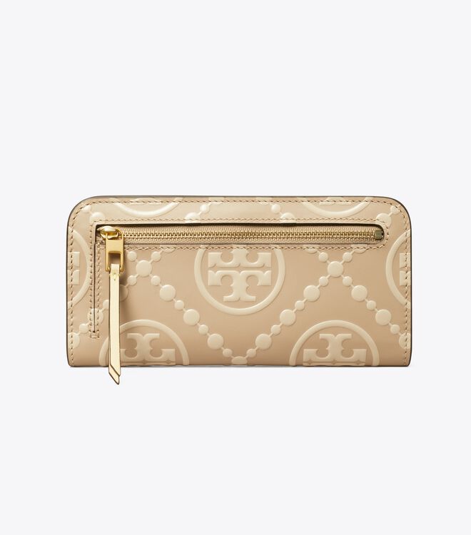 Carteras Tory Burch T Monogram Contrast Embossed Mujer Beige Creme | OUTLETS-78091259