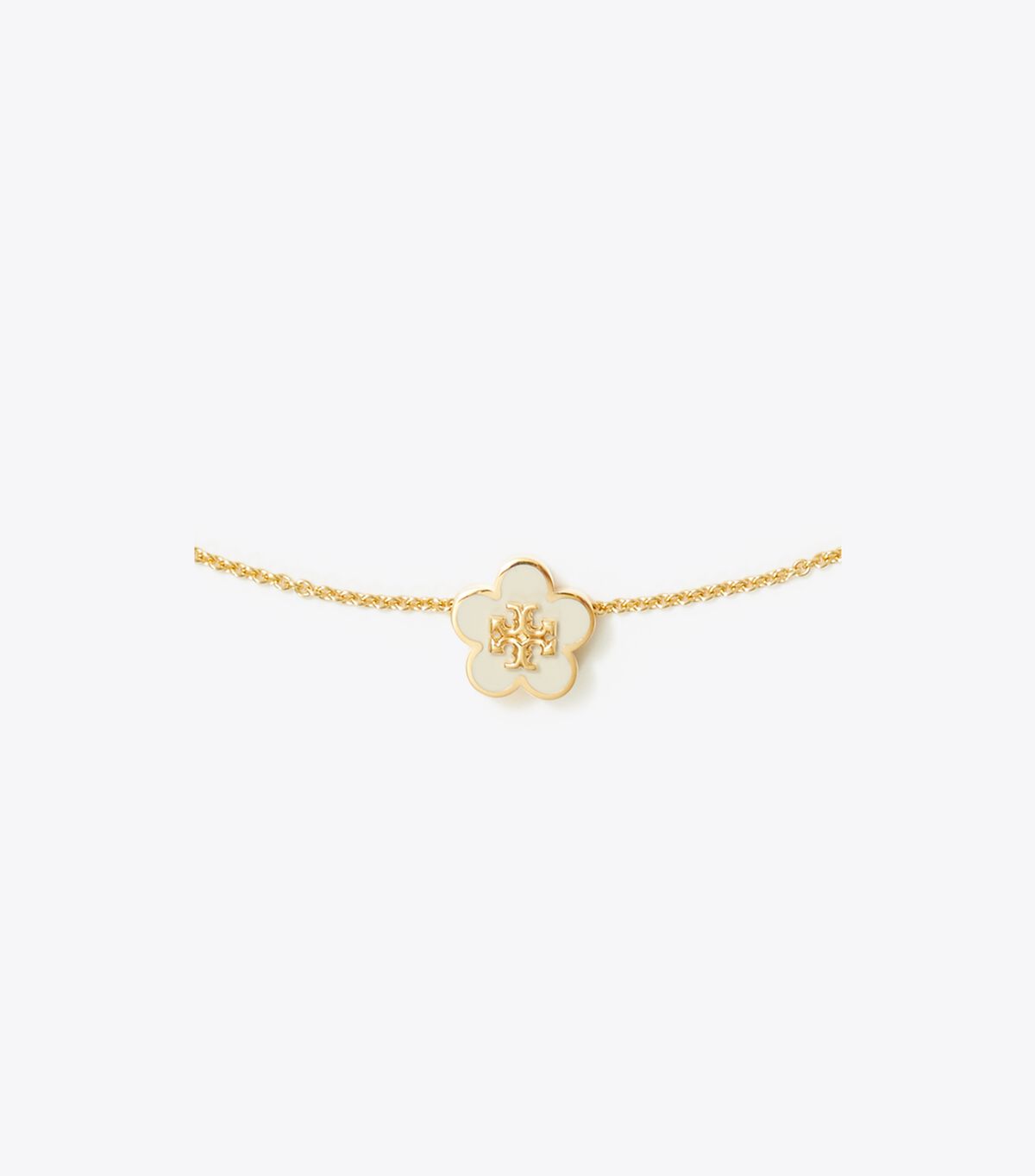 Collar Tory Burch Kira Enamel Flower Pendant Mujer Dorados Blancos | OUTLETS-05816499