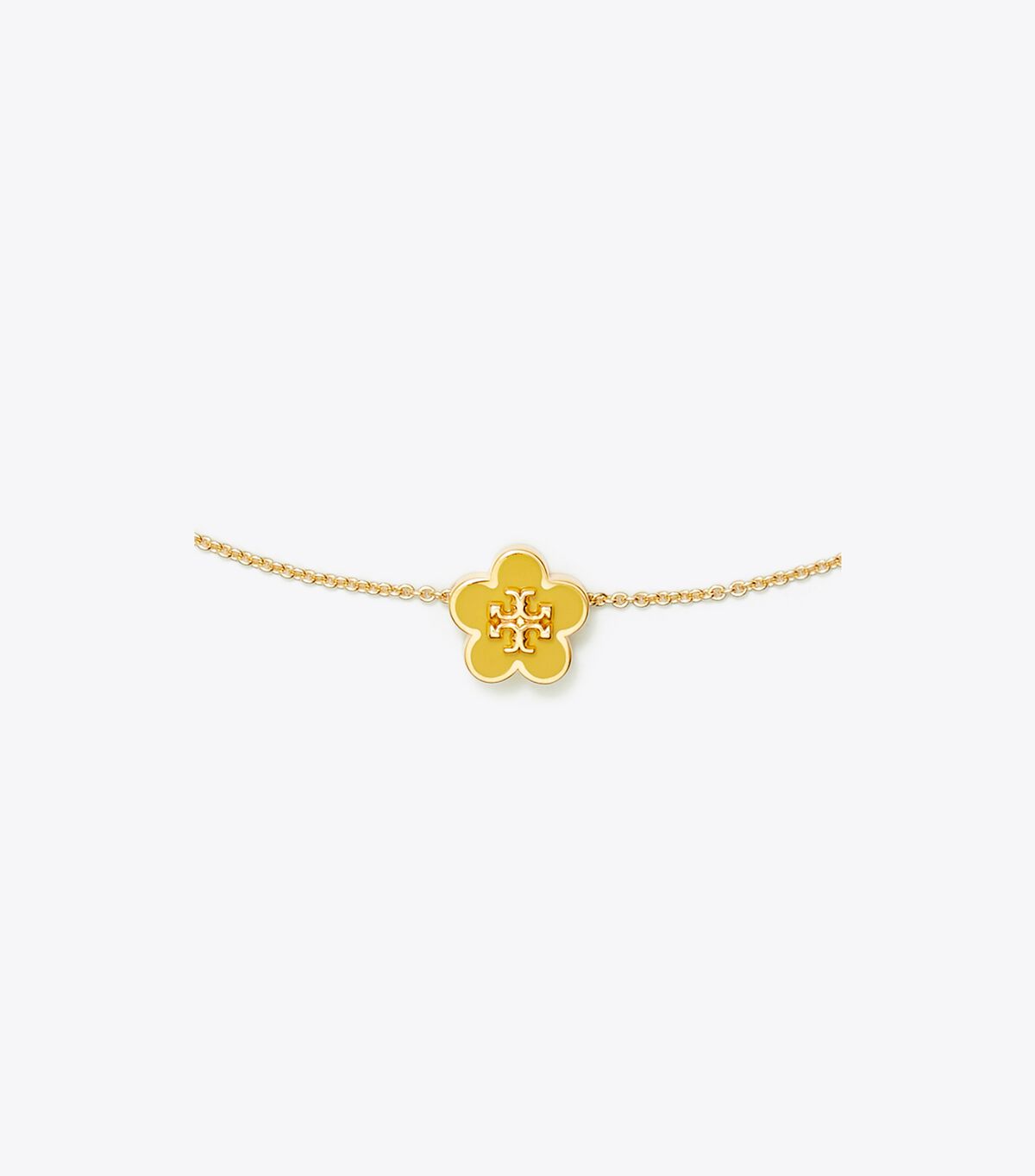 Collar Tory Burch Kira Enamel Flower Pendant Mujer Dorados Amarillos | OUTLETS-81579209