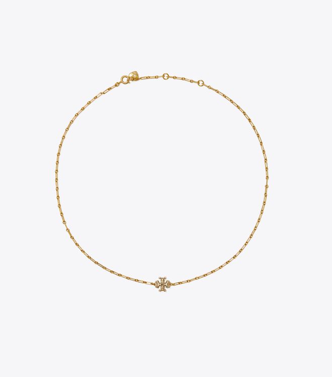 Collar Tory Burch Roxanne Chain Pavé Pendant Mujer Dorados | OUTLETS-24657019