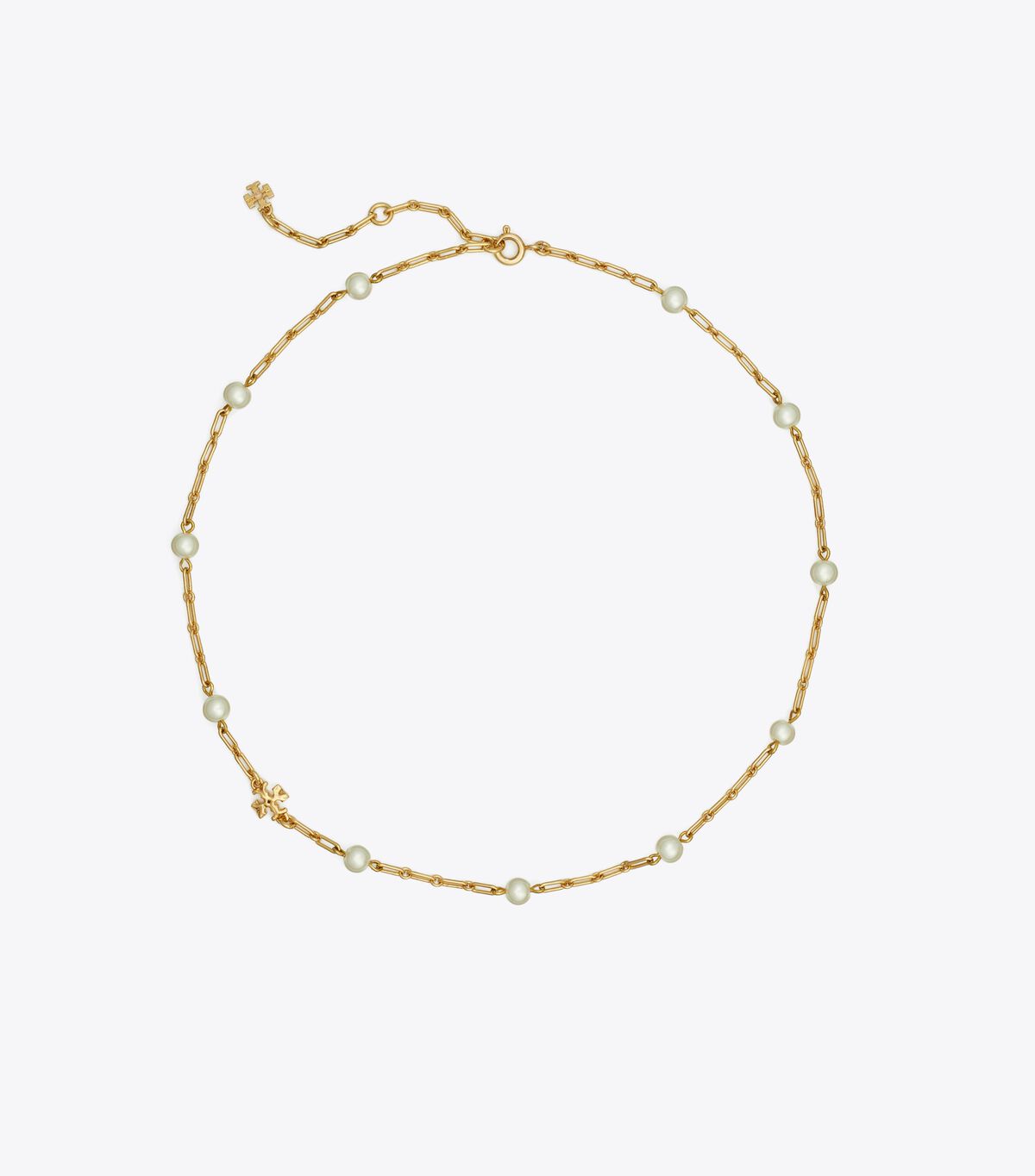 Collar Tory Burch Thin Roxanne Chain Mujer Dorados Creme | OUTLETS-40359829