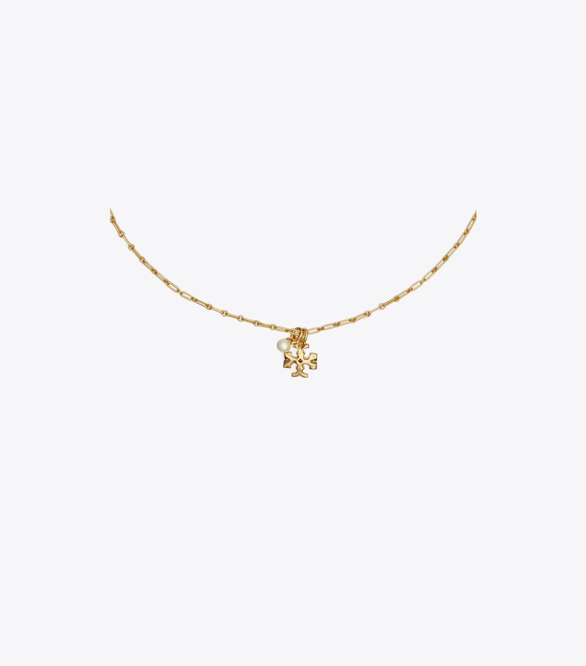 Collar Tory Burch Thin Roxanne Pendant Mujer Dorados Creme | OUTLETS-72193849