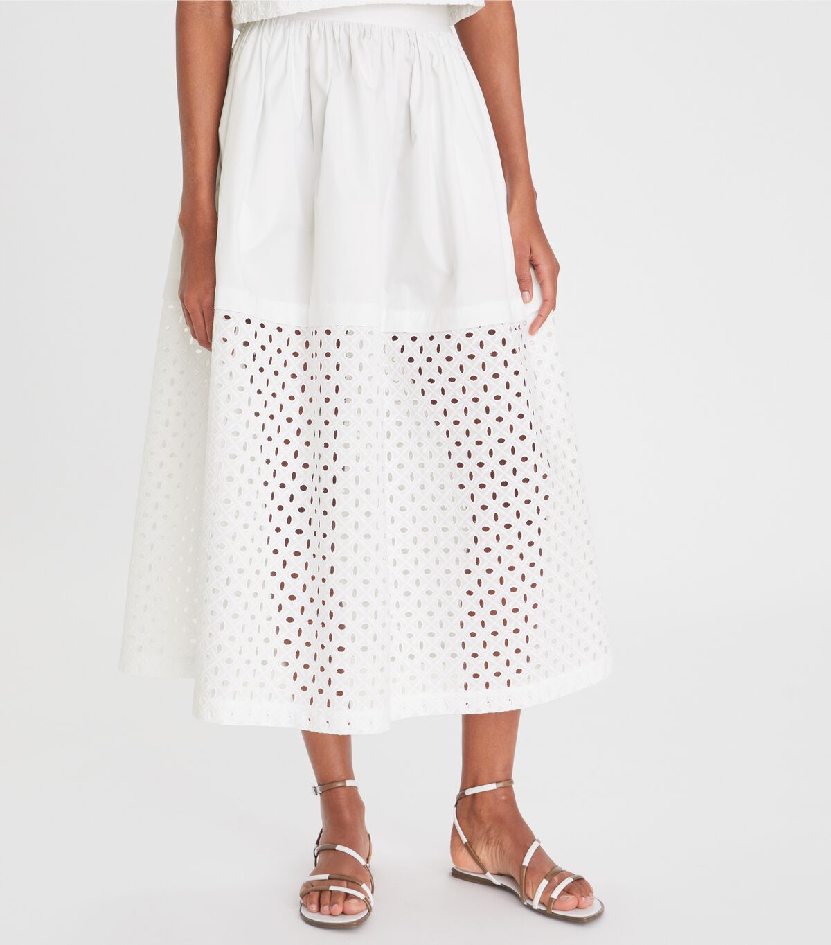 Falda Tory Burch Eyelet Mujer Blancos | OUTLETS-12406739