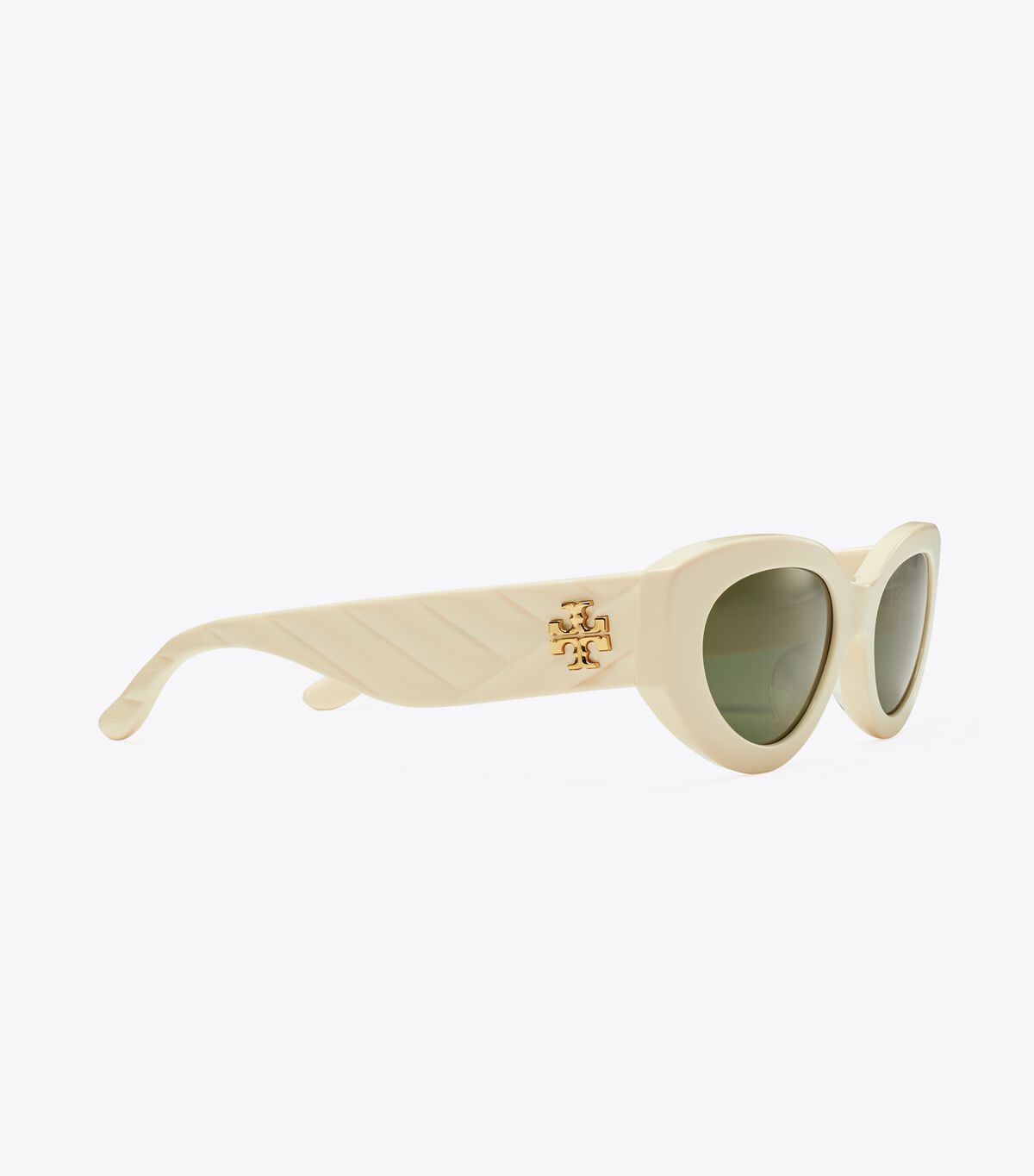 Lentes De Sol Tory Burch Kira Chevron Cat-eye Mujer Blancos Verdes Oscuro | OUTLETS-52473909