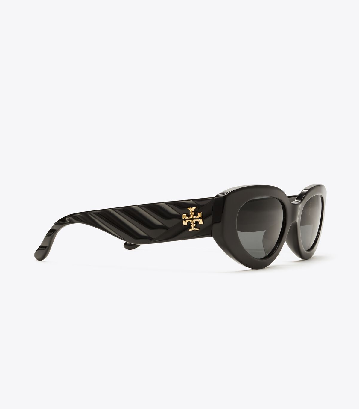 Lentes De Sol Tory Burch Kira Chevron Cat-eye Mujer Negros Grises | OUTLETS-81623959