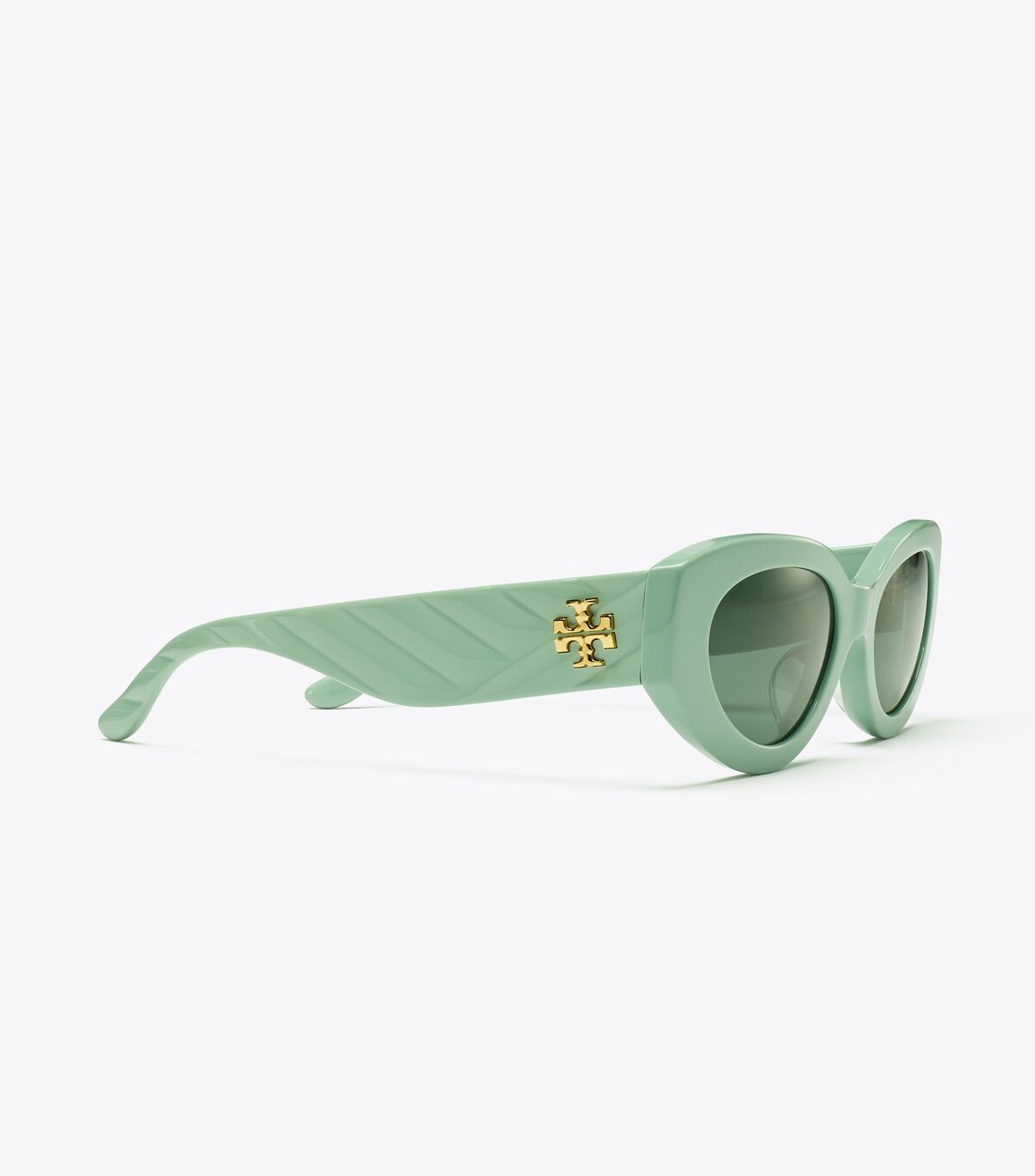 Lentes De Sol Tory Burch Kira Chevron Cat-eye Mujer Verde Menta Grises | OUTLETS-83714659