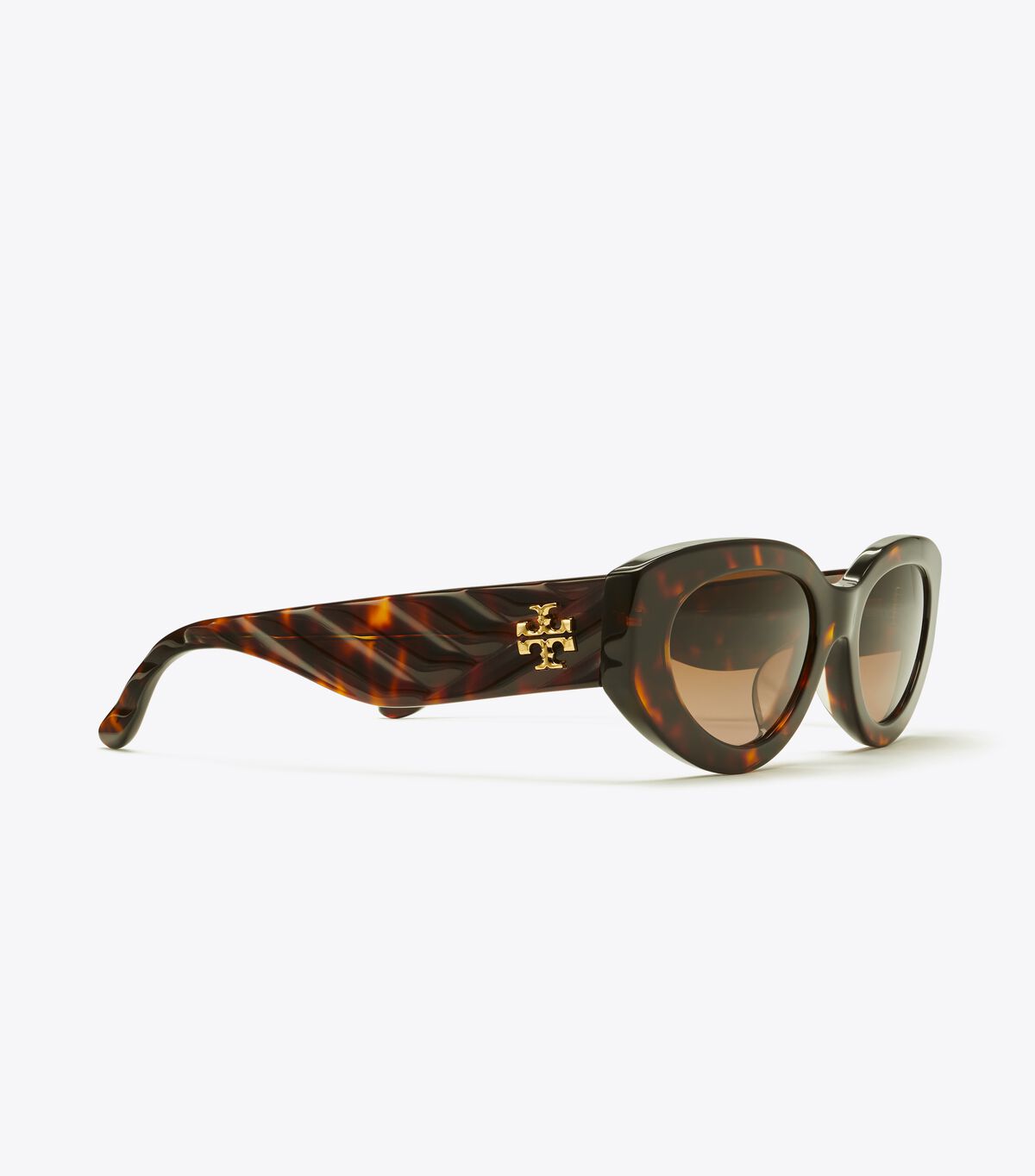 Lentes De Sol Tory Burch Kira Chevron Cat-eye Mujer Marrom Oscuro | OUTLETS-87249319