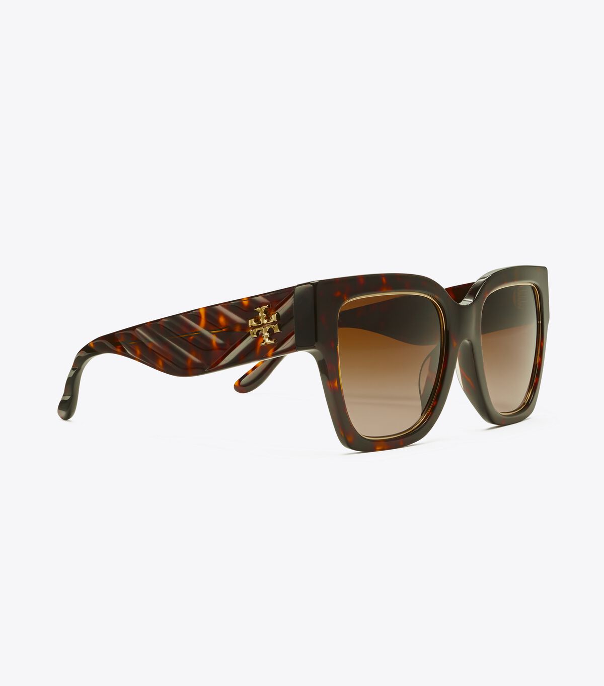 Lentes De Sol Tory Burch Kira Chevron Square Mujer Marrom Oscuro | OUTLETS-53427819