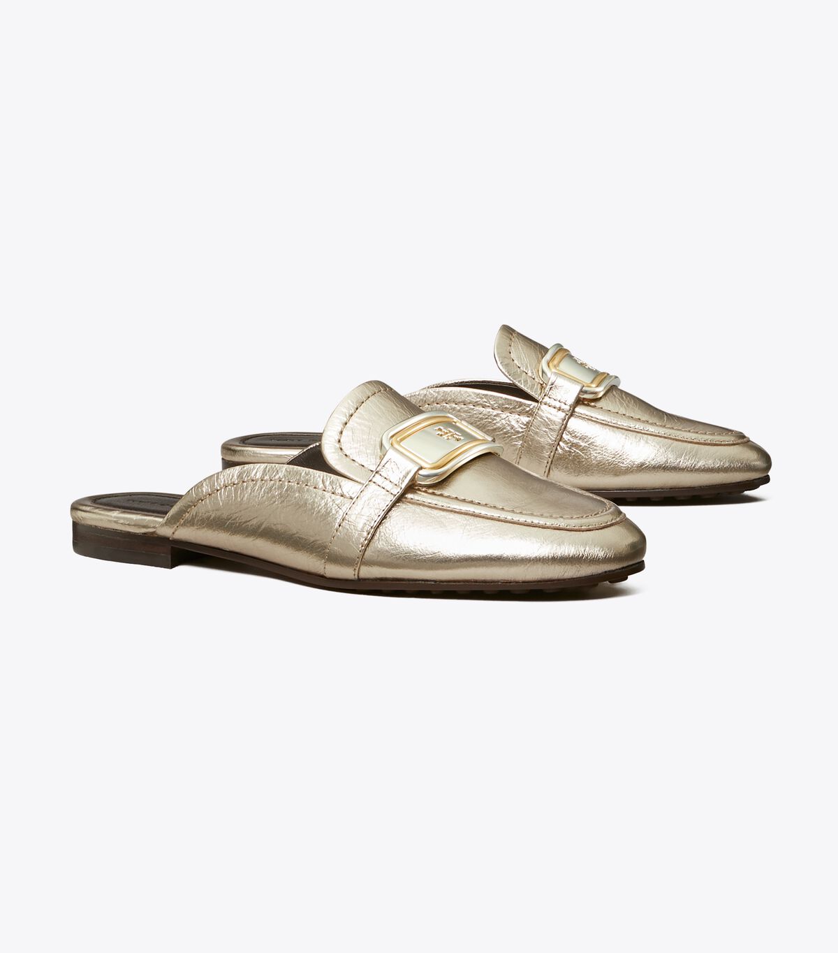 Loafers Tory Burch Georgia Backless Mujer Dorados | OUTLETS-78452619