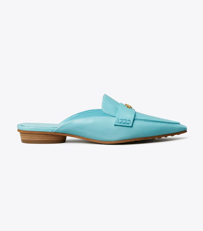 Loafers Tory Burch Pointed Backless Mujer Azules Claro | OUTLETS-65478219