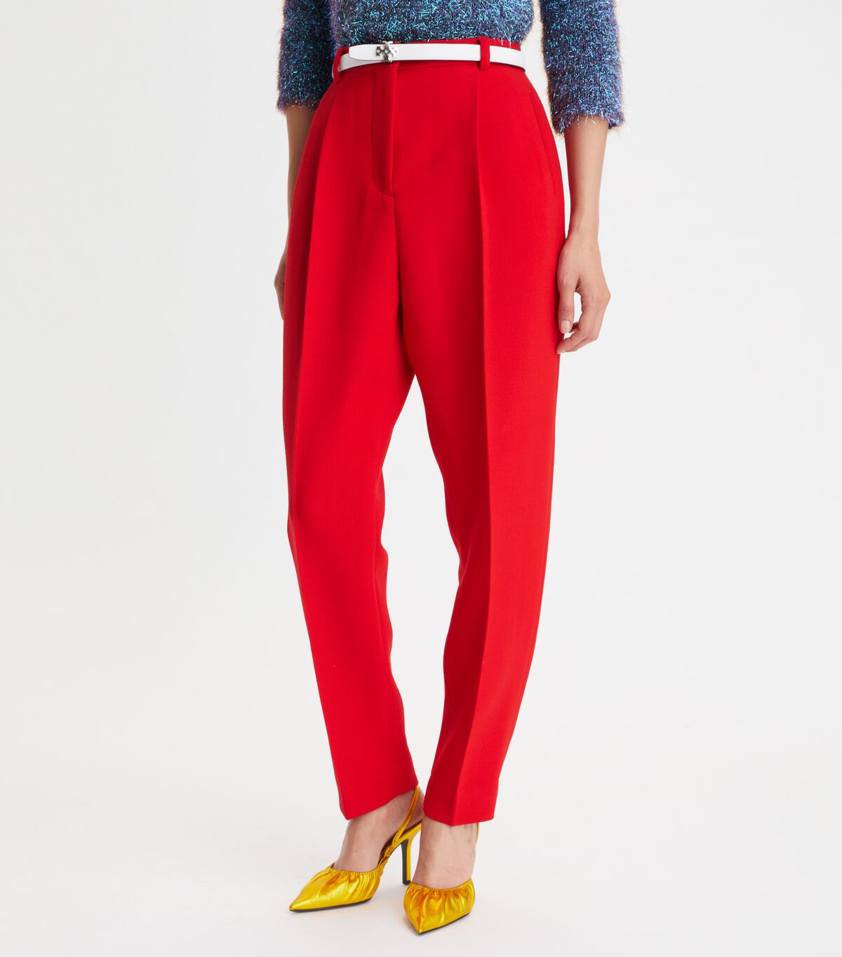 Pantalones Tory Burch Double-faced Lana Mujer Rojos | OUTLETS-81973509