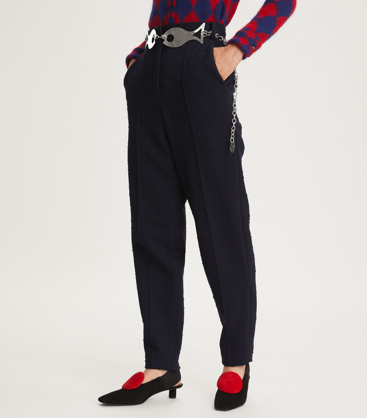 Pantalones Tory Burch Lana Mujer Azul Marino | OUTLETS-57360219