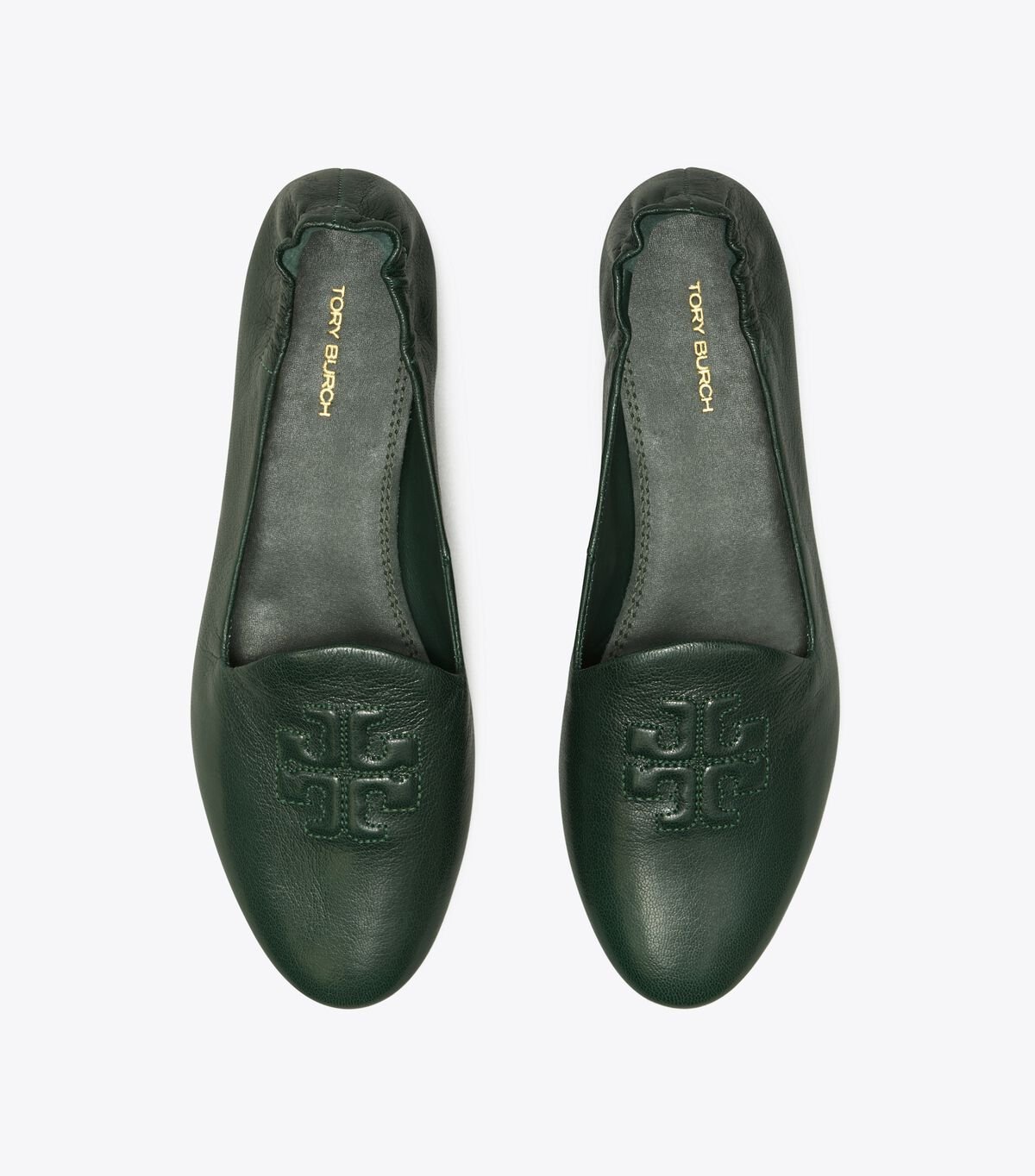 Pantuflas Tory Burch Smoking Mujer Verdes Oscuro | OUTLETS-80746519