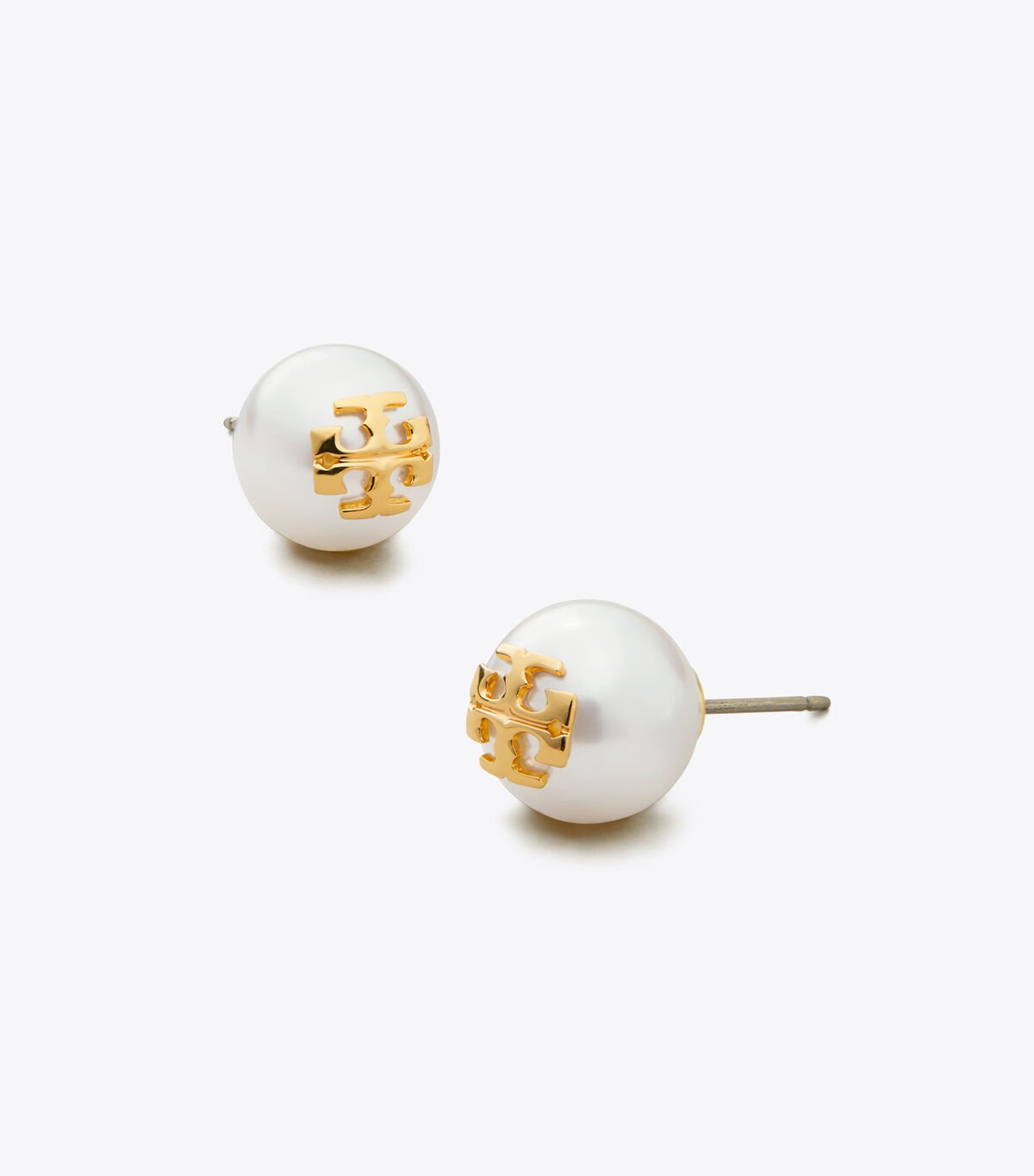 Pendientes Tory Burch Crystal-pearl Stud Mujer Blancos Dorados | OUTLETS-50236899