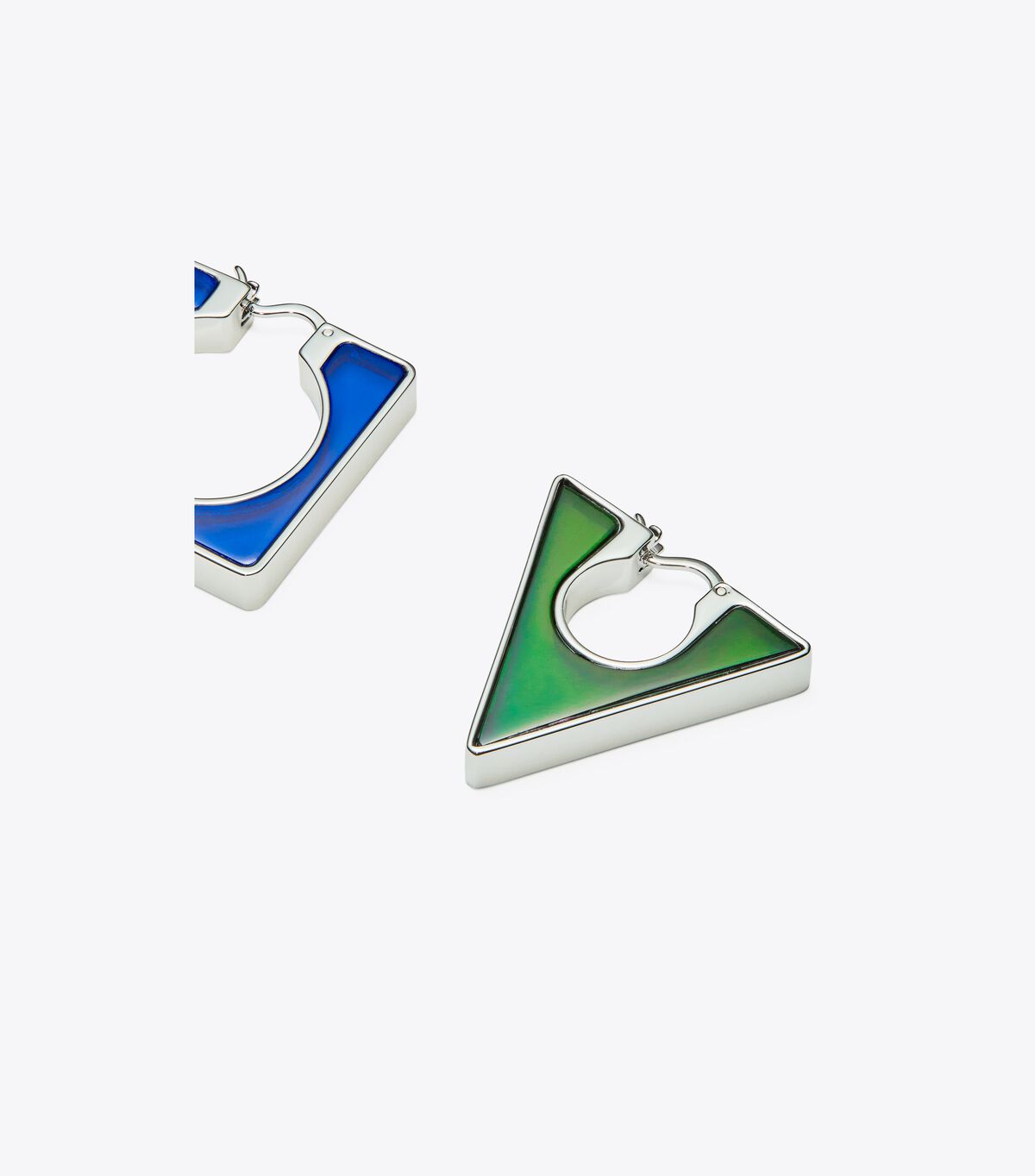 Pendientes Tory Burch Geo Hoop Mujer Plateados Azules Verdes | OUTLETS-21960759