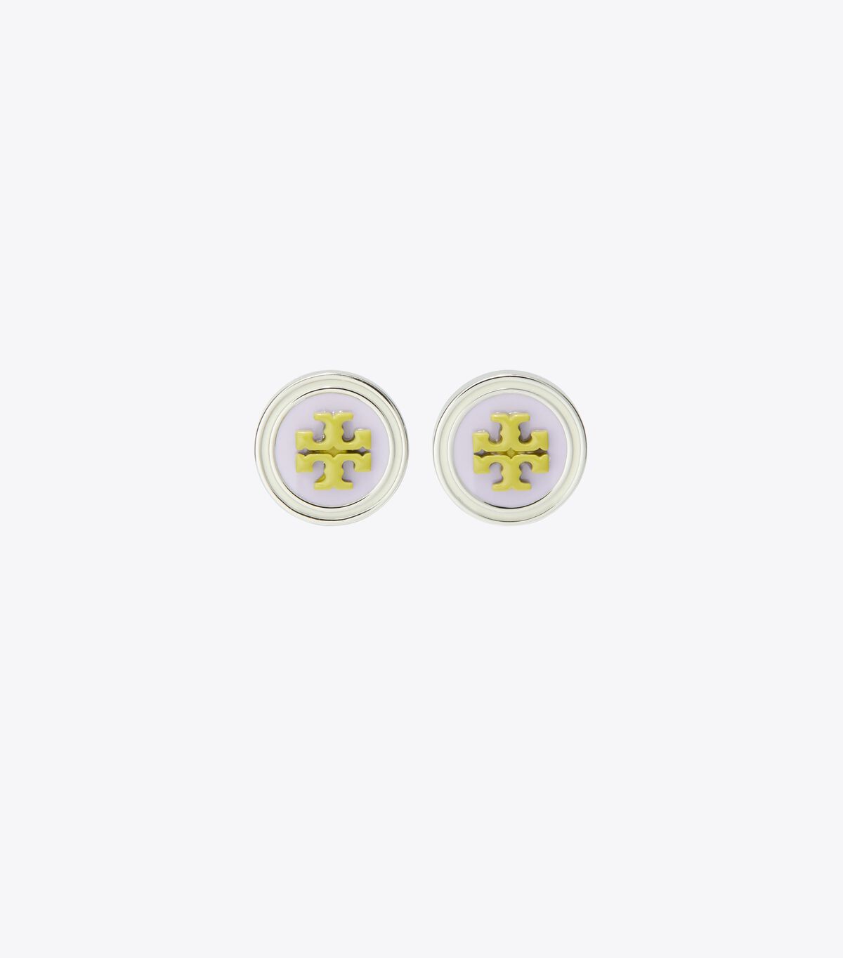 Pendientes Tory Burch Kira Enamel Circle-stud Mujer Plateados Morados Verdes | OUTLETS-89610279