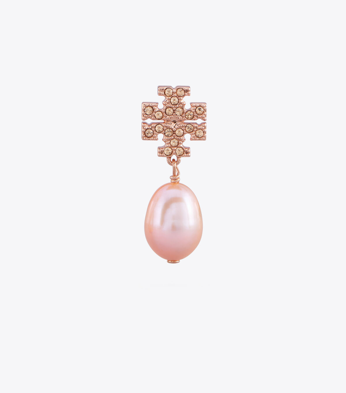 Pendientes Tory Burch Kira Pavé Pearl Drop Mujer Rosas Dorados | OUTLETS-56274019