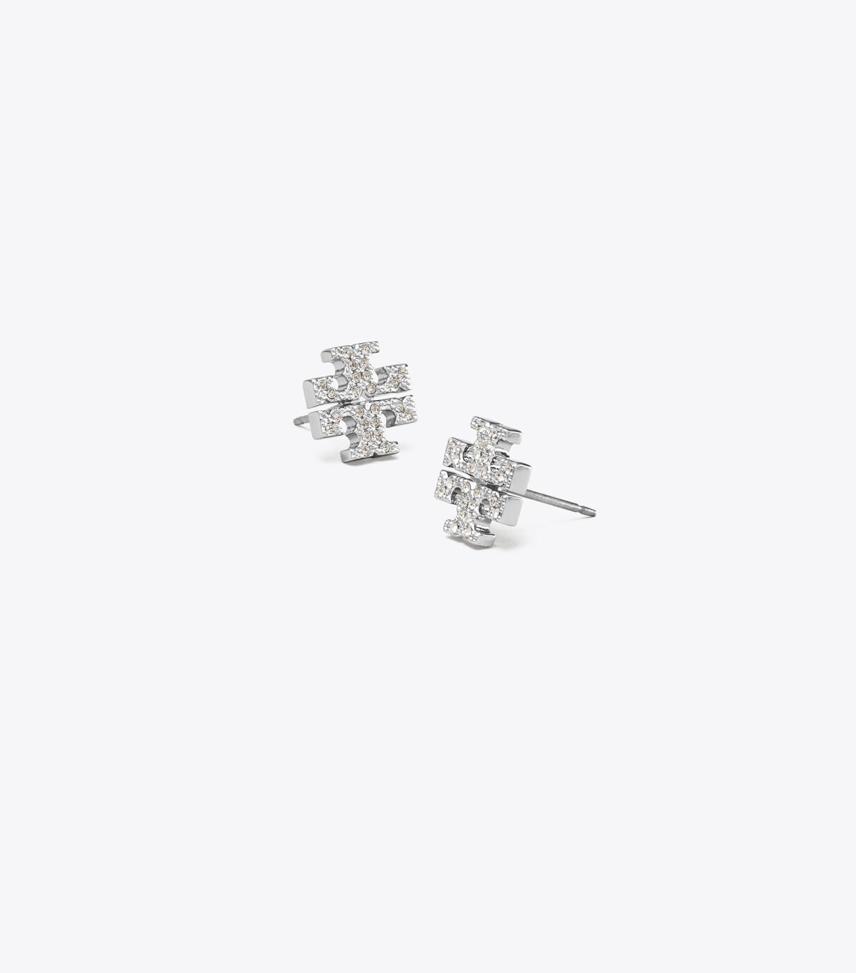 Pendientes Tory Burch Kira Pavé Stud Mujer Plateados | OUTLETS-50829619