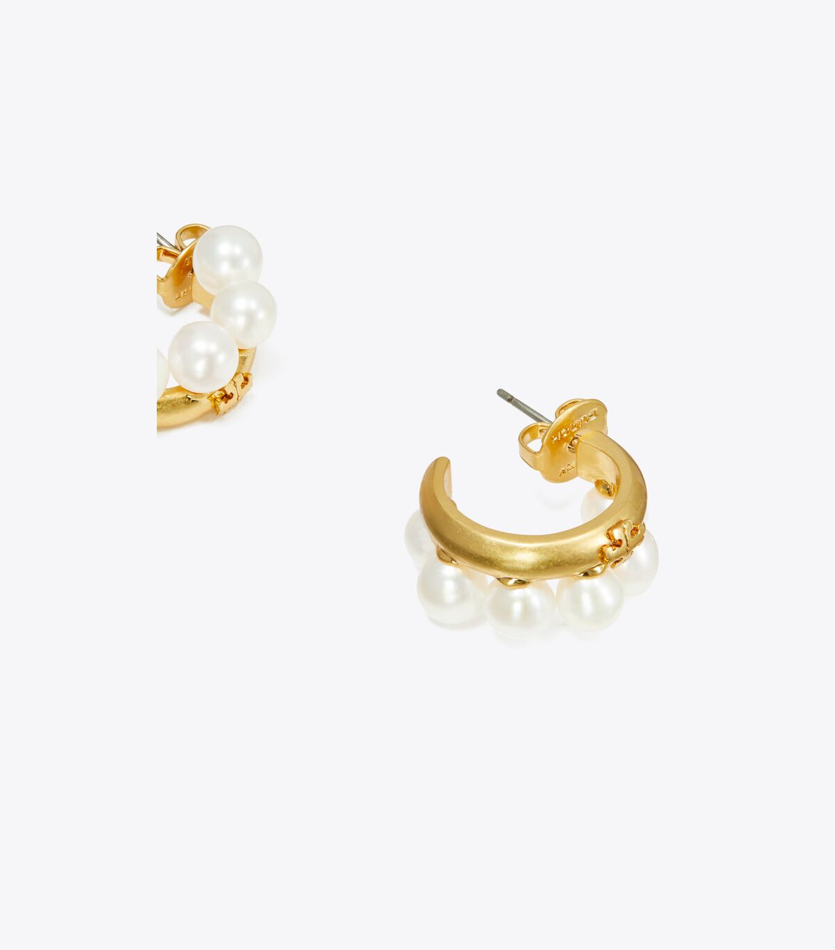 Pendientes Tory Burch Kira Pearl Hoop Mujer Dorados | OUTLETS-91065839