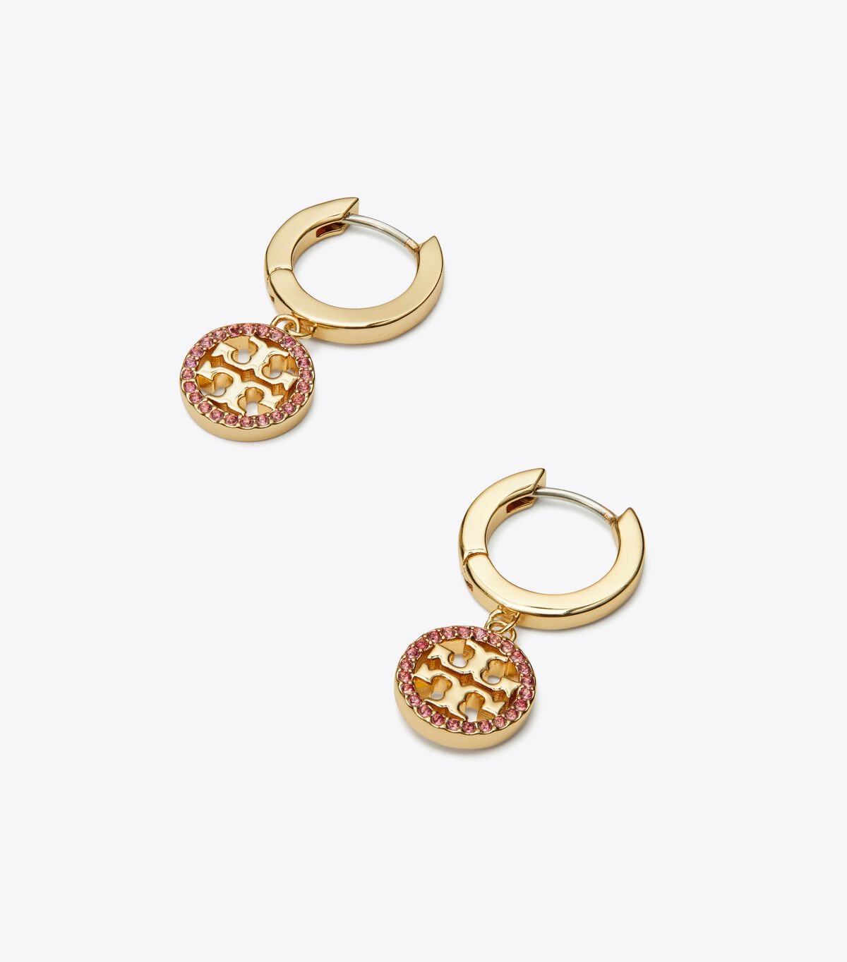 Pendientes Tory Burch Miller Pavé Hoop Mujer Dorados | OUTLETS-89213479