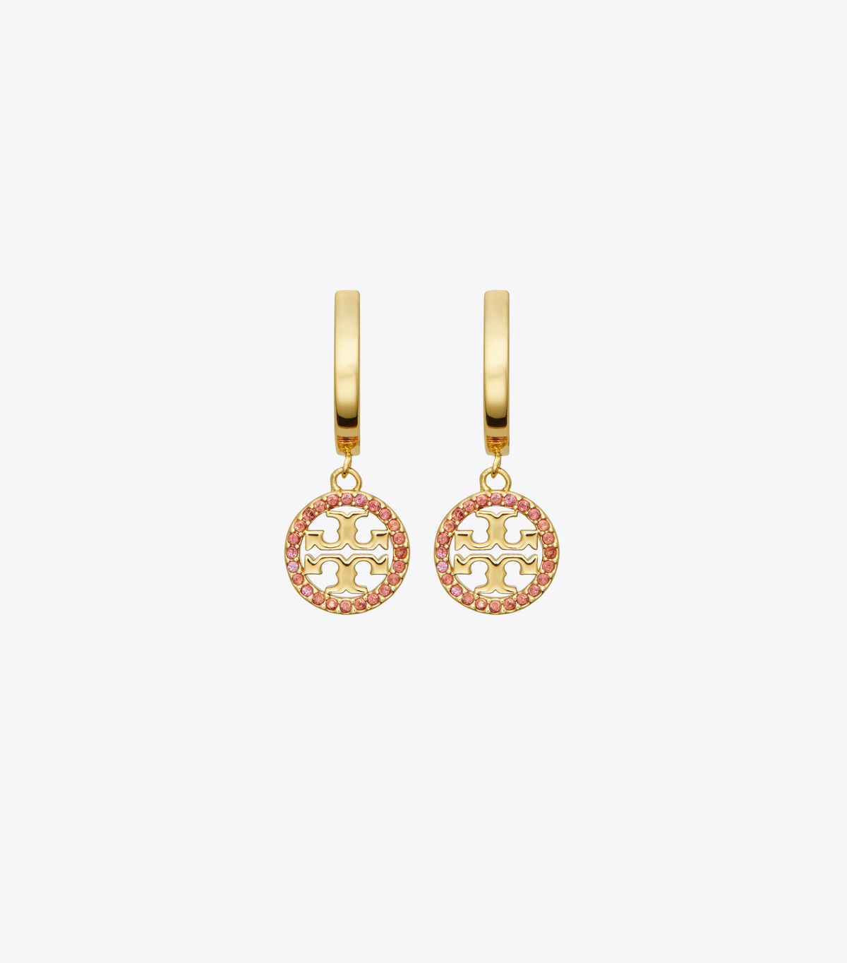 Pendientes Tory Burch Miller Pavé Hoop Mujer Dorados | OUTLETS-89213479