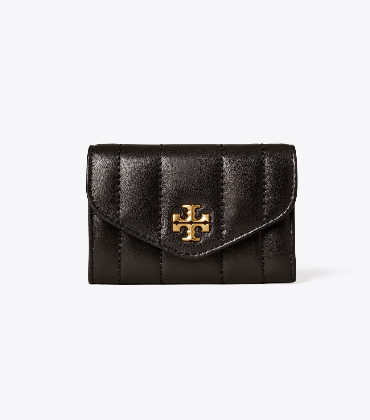 Porta Tarjetas Tory Burch Kira Acolchado Flap Mujer Negros Dorados | OUTLETS-81930649