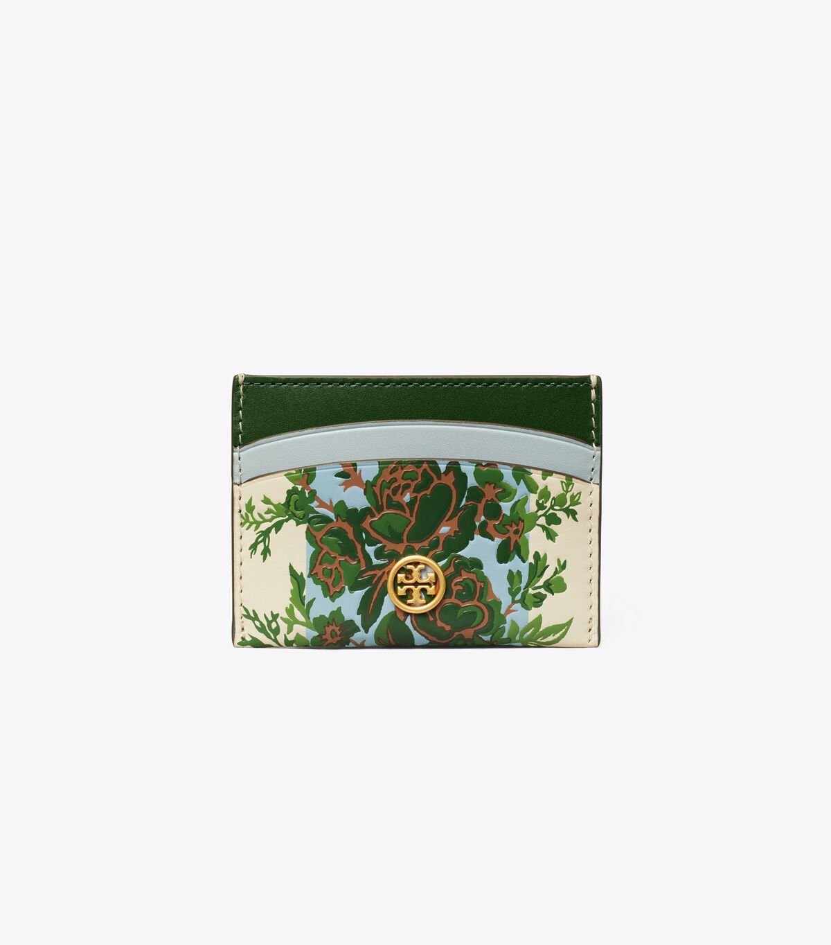 Porta Tarjetas Tory Burch Robinson Madeleine Mujer Azules Verdes Blancos | OUTLETS-17403869