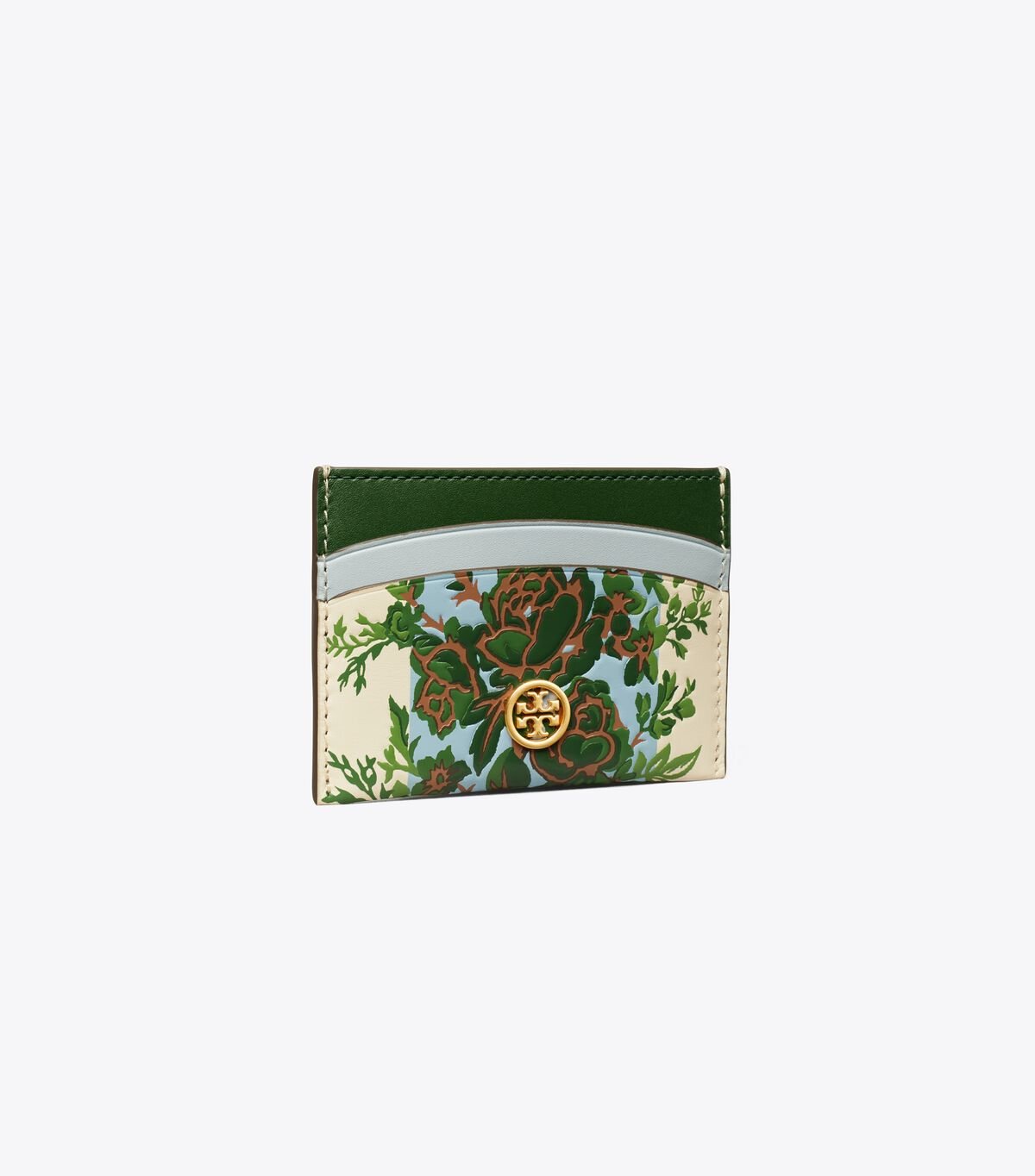 Porta Tarjetas Tory Burch Robinson Madeleine Mujer Azules Verdes Blancos | OUTLETS-17403869