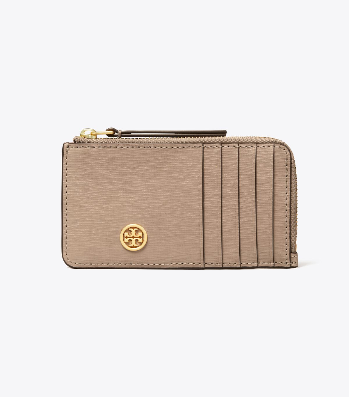 Porta Tarjetas Tory Burch Robinson Top-zip Mujer Grises | OUTLETS-39842159