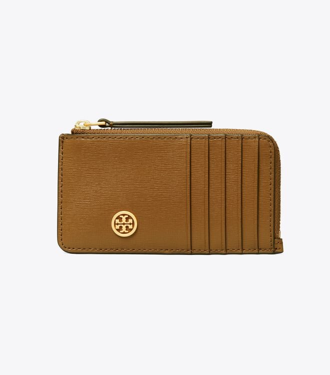 Porta Tarjetas Tory Burch Robinson Top-zip Mujer Marrom | OUTLETS-60345199