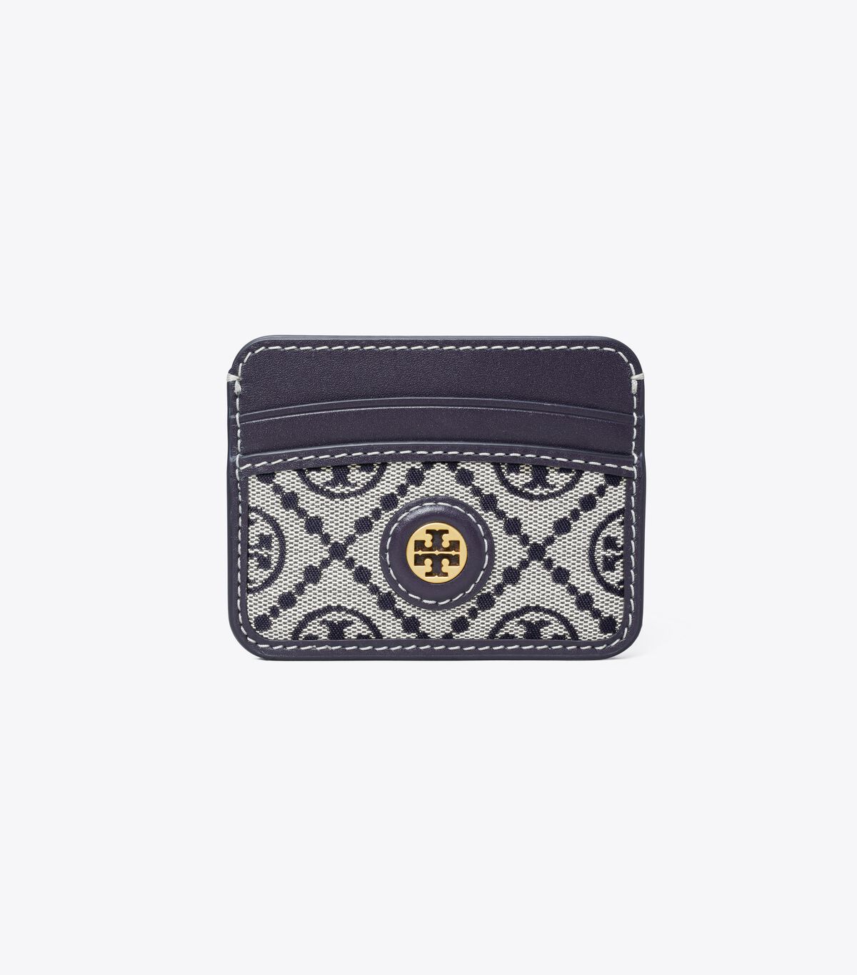 Porta Tarjetas Tory Burch T Monogram Jacquard Mujer Azul Marino | OUTLETS-86321059