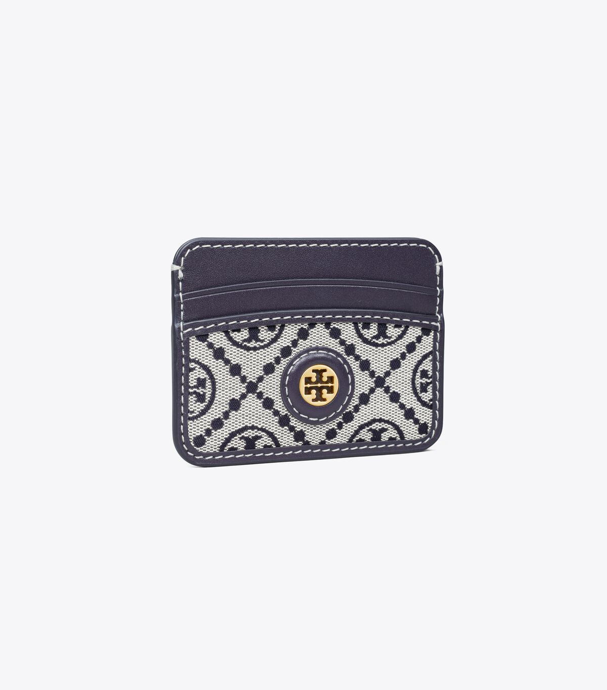 Porta Tarjetas Tory Burch T Monogram Jacquard Mujer Azul Marino | OUTLETS-86321059