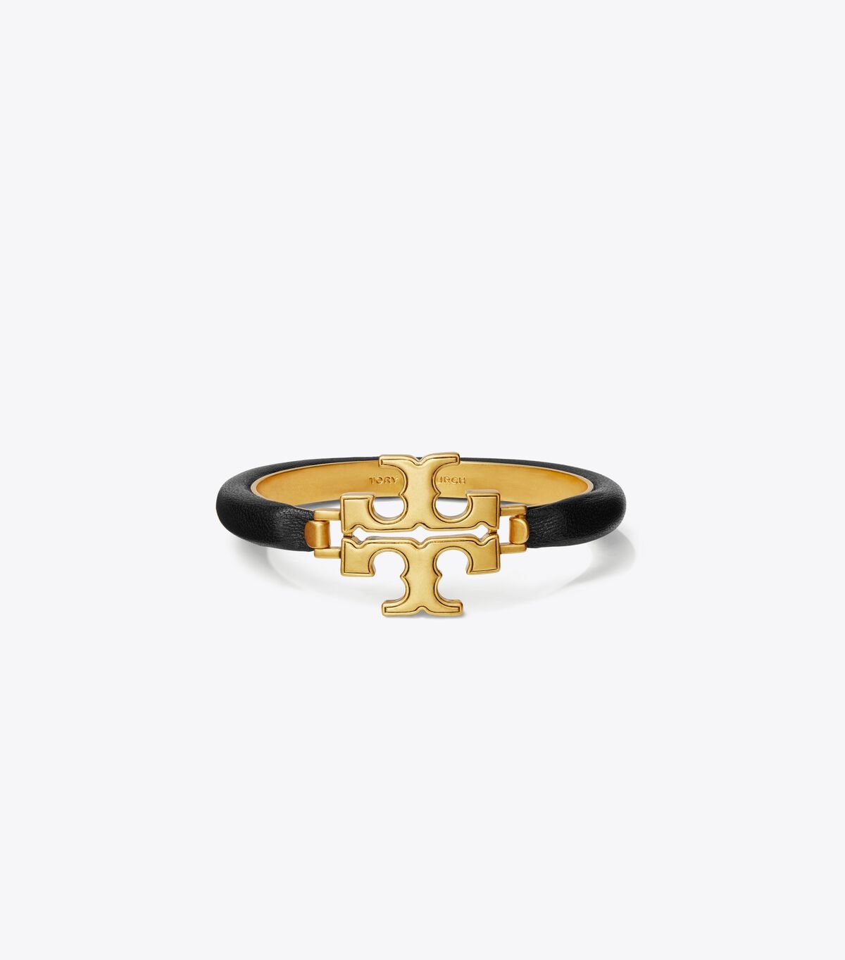 Pulsera Tory Burch Eleanor Cuero Hinged Mujer Dorados Negros | OUTLETS-45680919