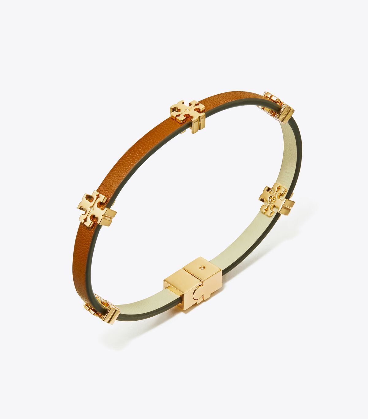 Pulsera Tory Burch Eleanor Cuero Mujer Dorados | OUTLETS-27906189