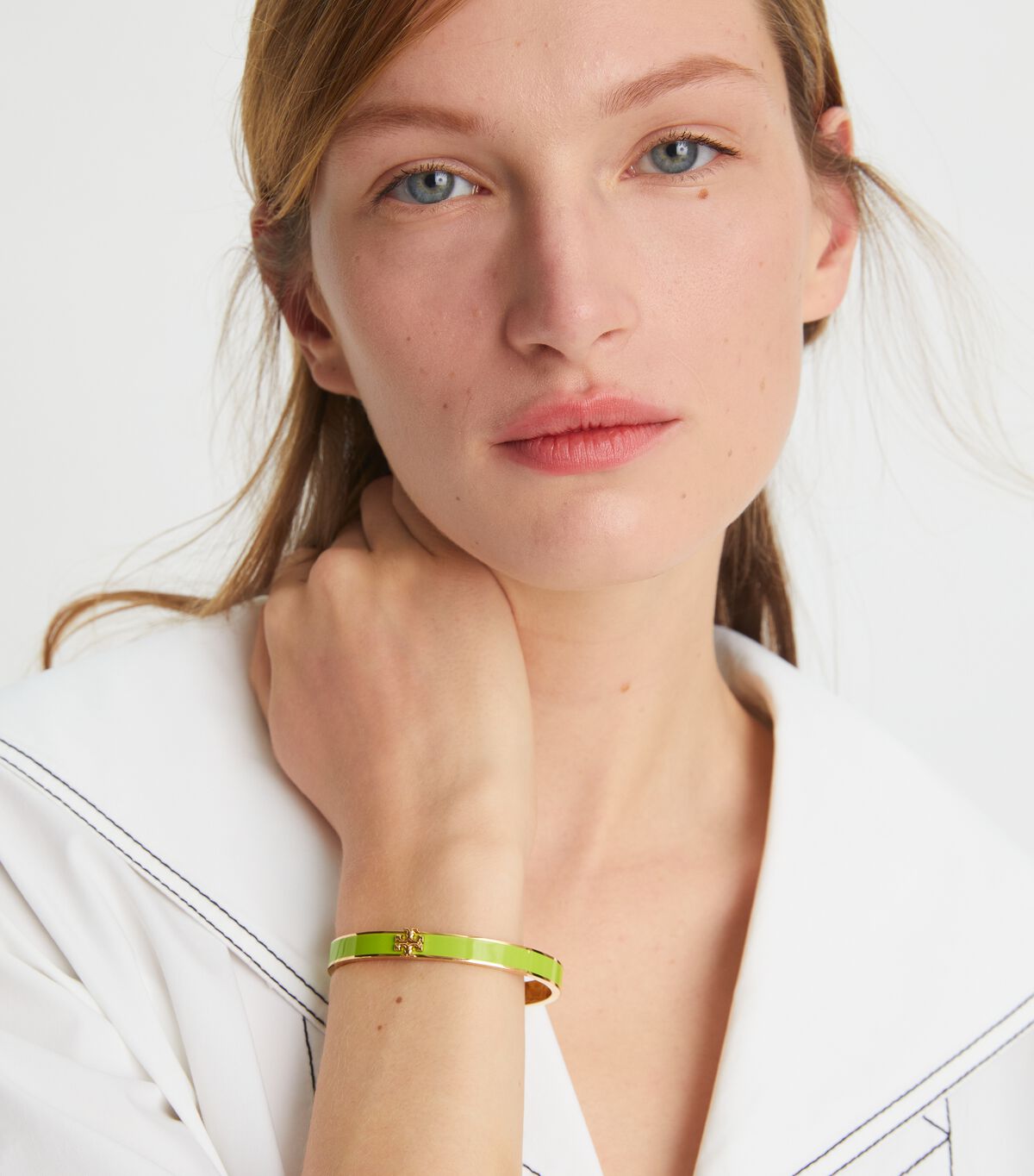 Pulsera Tory Burch Kira Enamel 7mm Mujer Dorados Verdes | OUTLETS-56802319