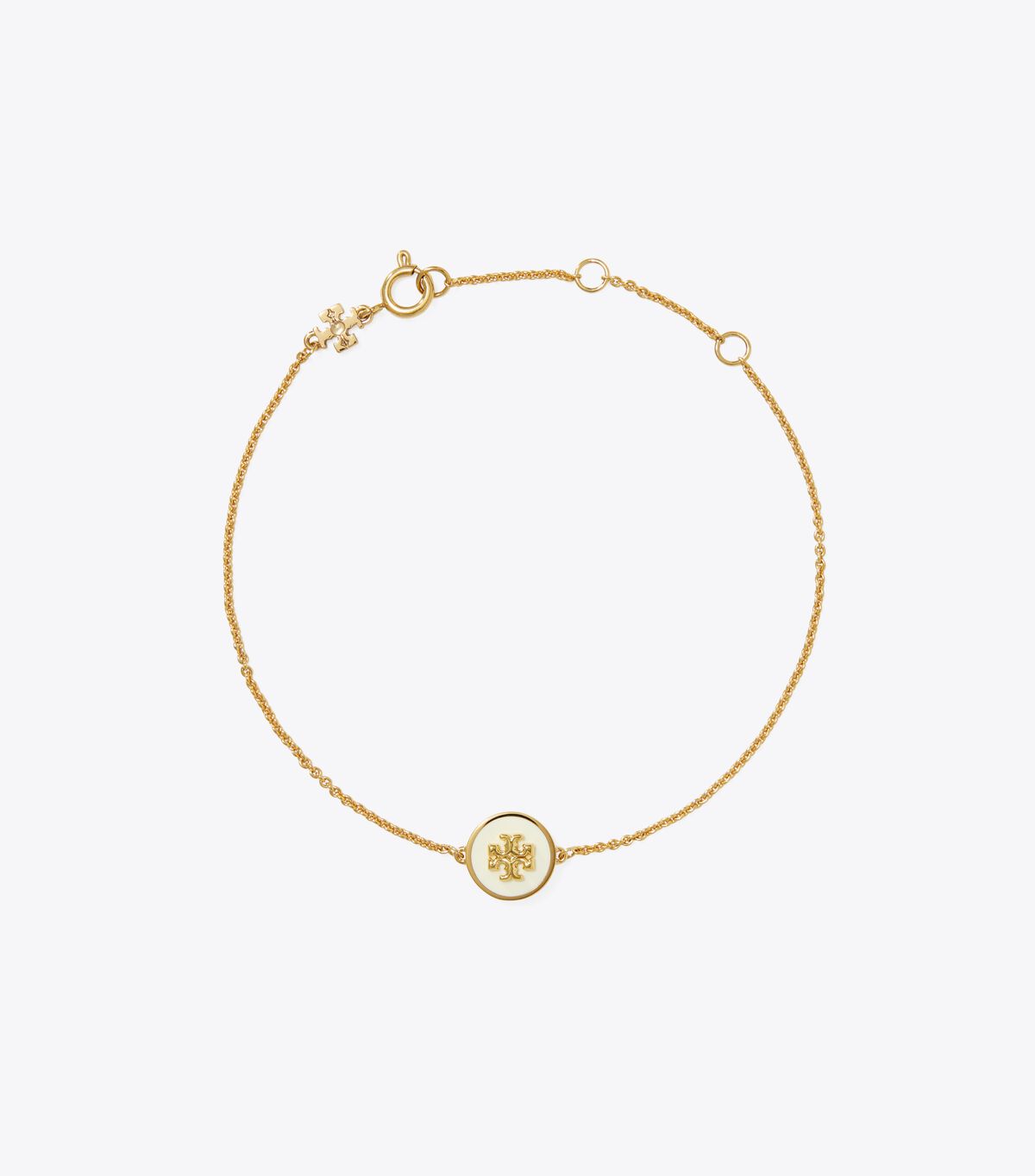 Pulsera Tory Burch Kira Enamel Chain Mujer Dorados Blancos | OUTLETS-93650749