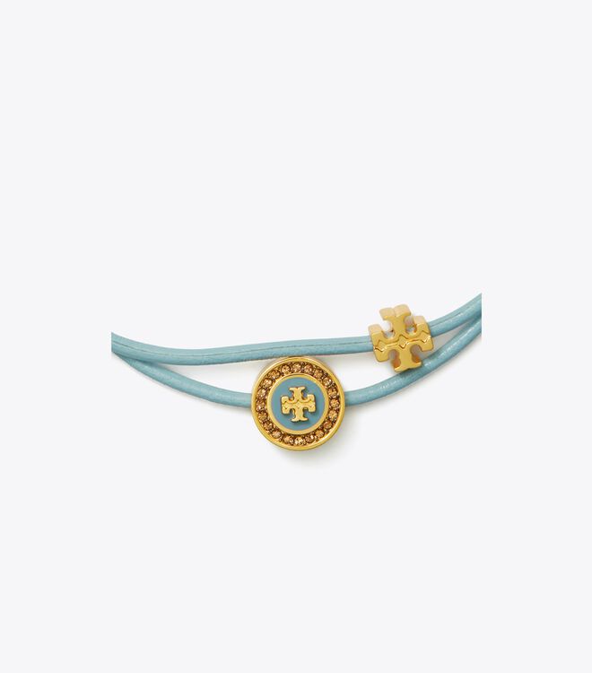 Pulsera Tory Burch Kira Enamel Pavé Slider Mujer Azules Multicolor | OUTLETS-76492039