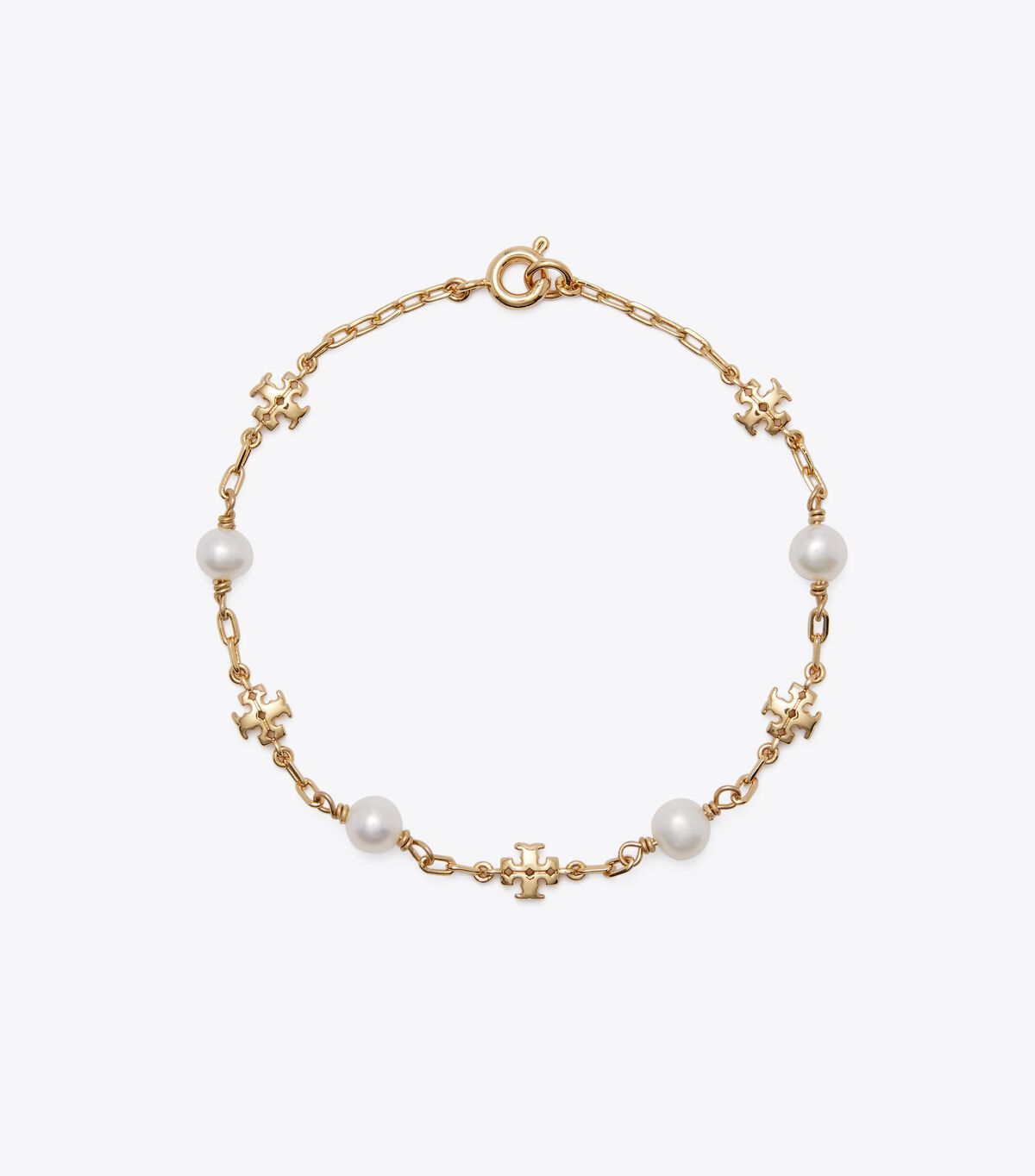 Pulsera Tory Burch Kira Pearl Chain Mujer Dorados Blancos | OUTLETS-84193509