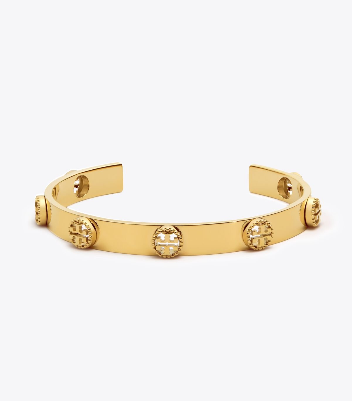 Pulsera Tory Burch Milgrain Logo Cuff Mujer Dorados | OUTLETS-58069729