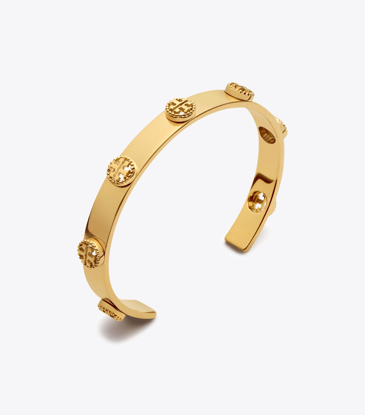 Pulsera Tory Burch Milgrain Logo Cuff Mujer Dorados | OUTLETS-58069729