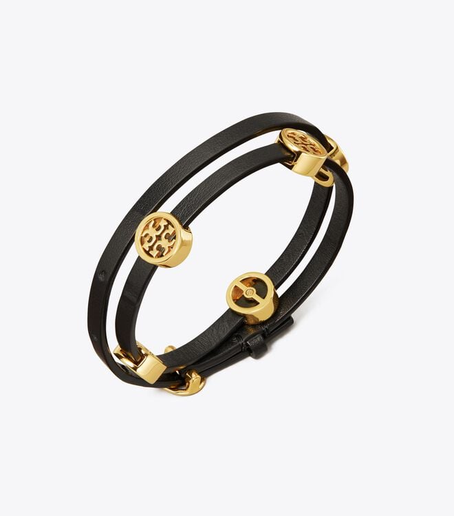 Pulsera Tory Burch Miller Double-wrap Mujer Dorados Negros | OUTLETS-19347089