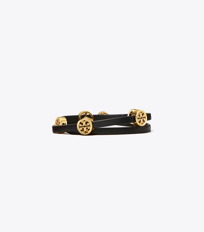 Pulsera Tory Burch Miller Double-wrap Mujer Dorados Negros | OUTLETS-19347089