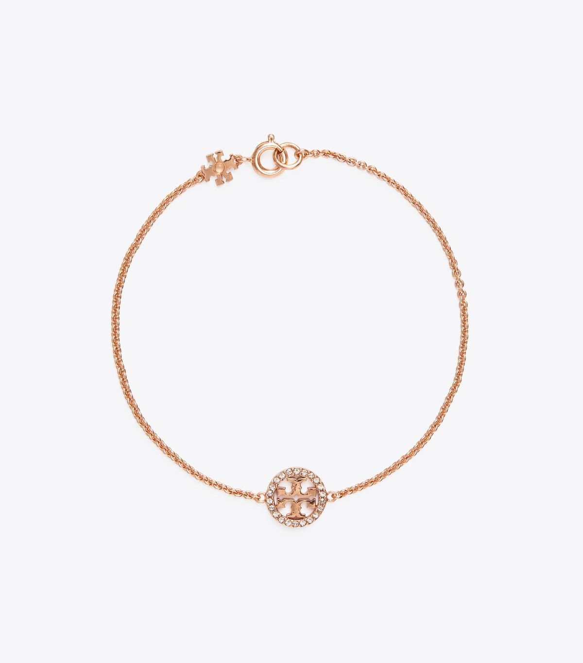 Pulsera Tory Burch Miller Pavé Chain Mujer Rosas Dorados | OUTLETS-79154239