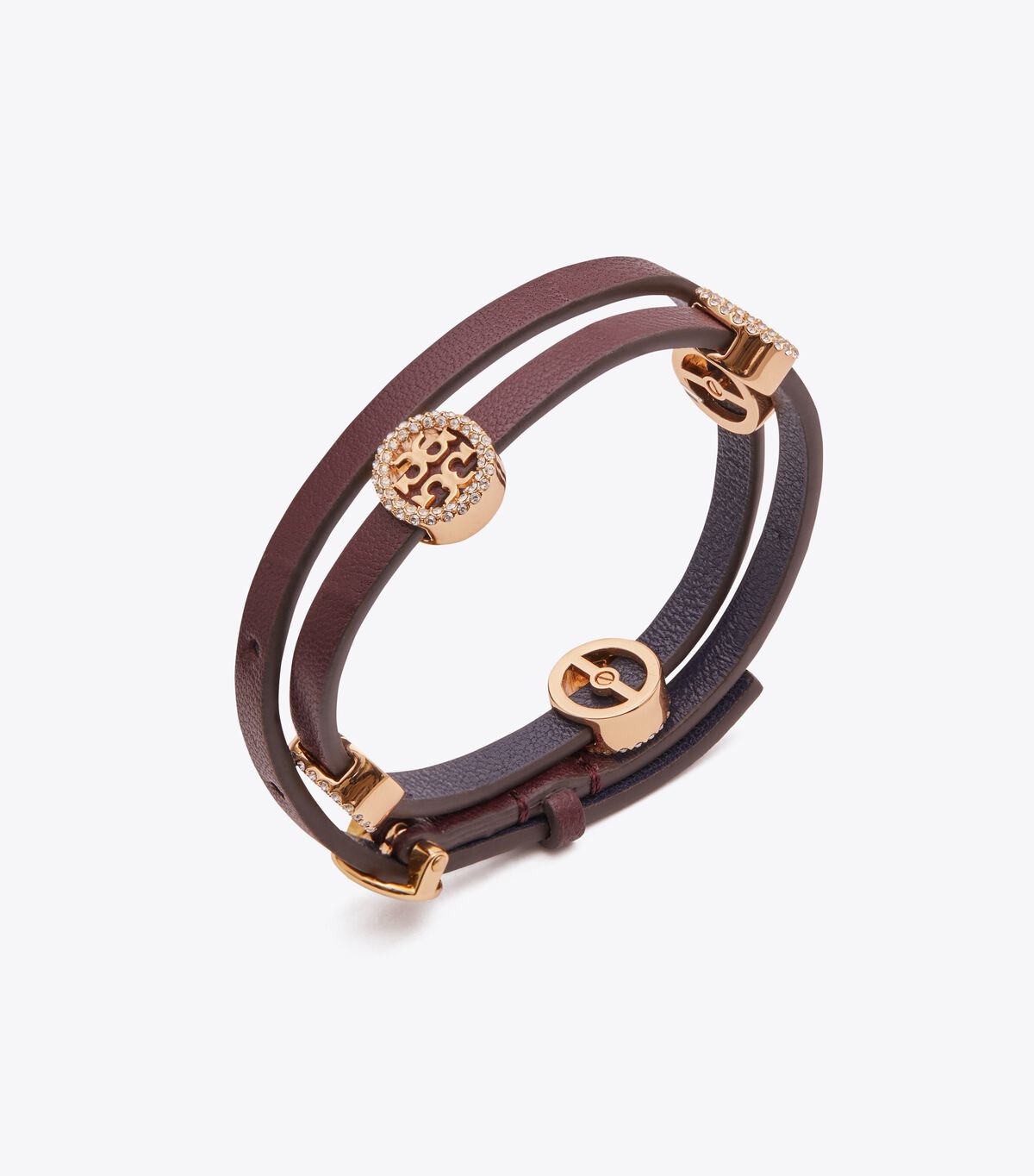 Pulsera Tory Burch Miller Pavé Double-wrap Cuero Mujer Dorados | OUTLETS-97530249