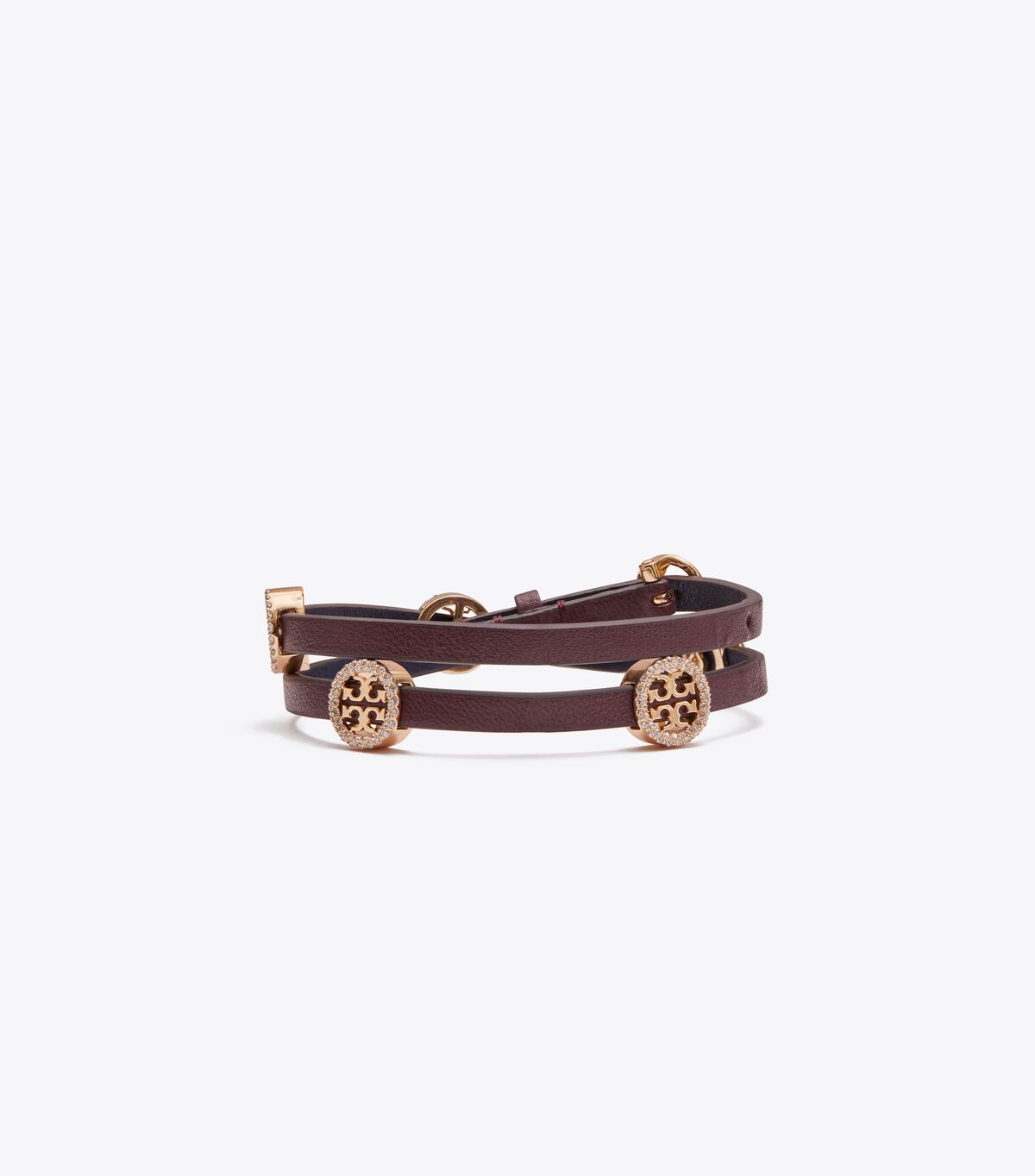 Pulsera Tory Burch Miller Pavé Double-wrap Cuero Mujer Dorados | OUTLETS-97530249