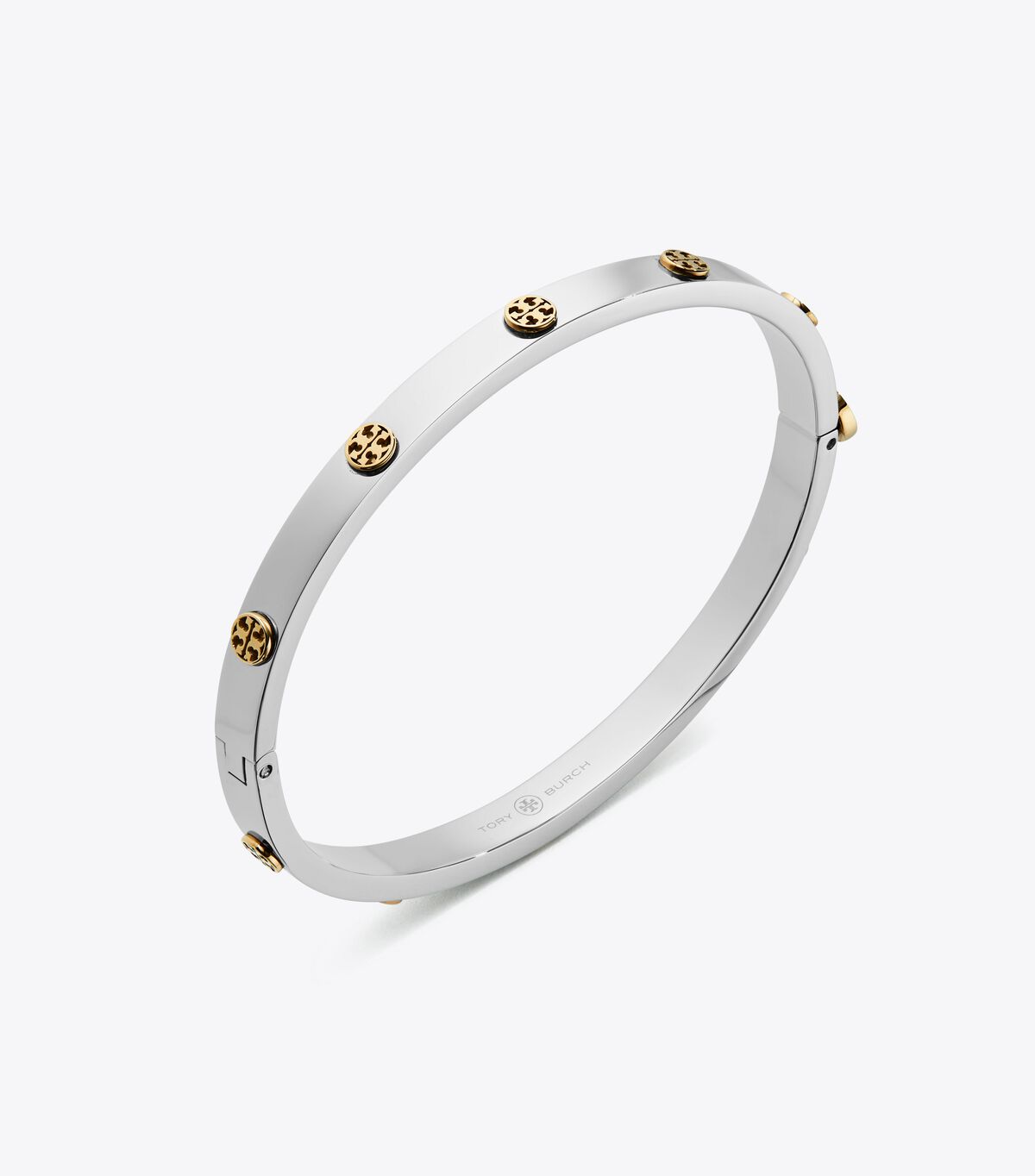 Pulsera Tory Burch Miller Stud Hinge 5mm Mujer Plateados Dorados | OUTLETS-23079649