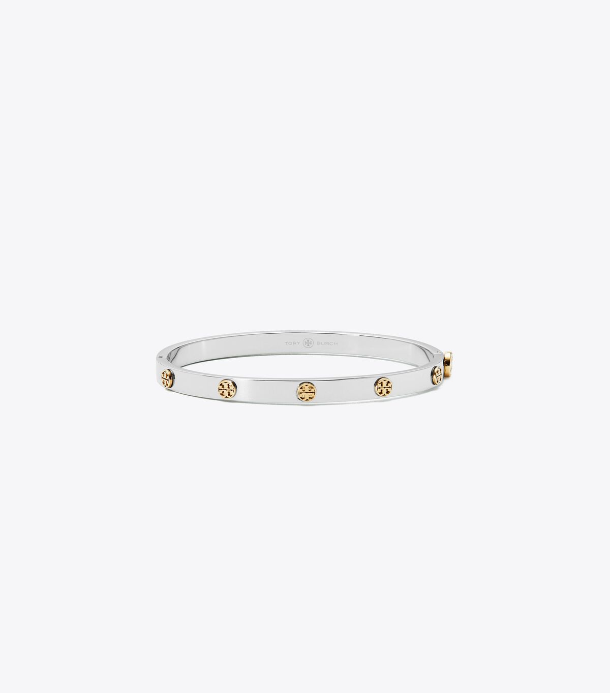 Pulsera Tory Burch Miller Stud Hinge 5mm Mujer Plateados Dorados | OUTLETS-23079649