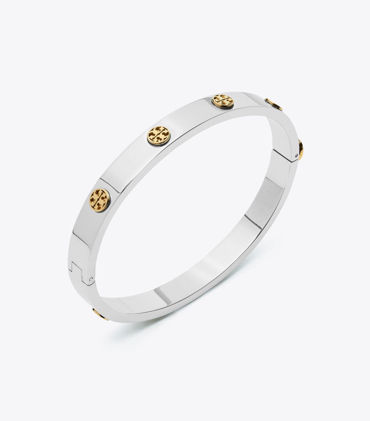 Pulsera Tory Burch Miller Stud Hinge 7mm Mujer Plateados Dorados | OUTLETS-96018359